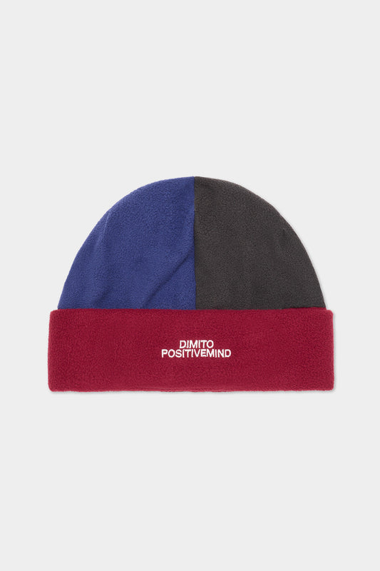 COLOR BLOCK FLEECE BEANIE WINE