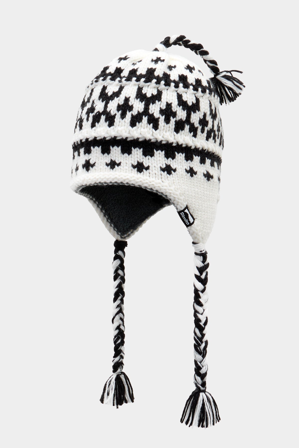 25 CROCHET EAR FLAP BEANIE WHITE