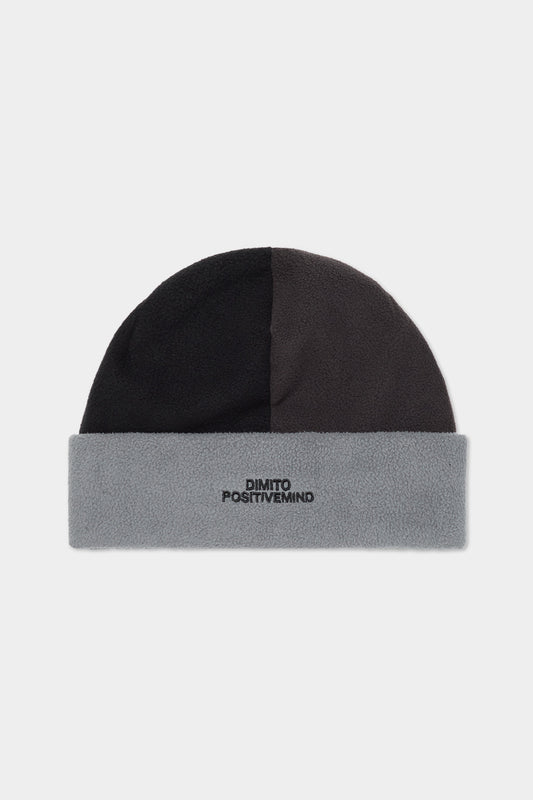 COLOR BLOCK FLEECE BEANIE GREY