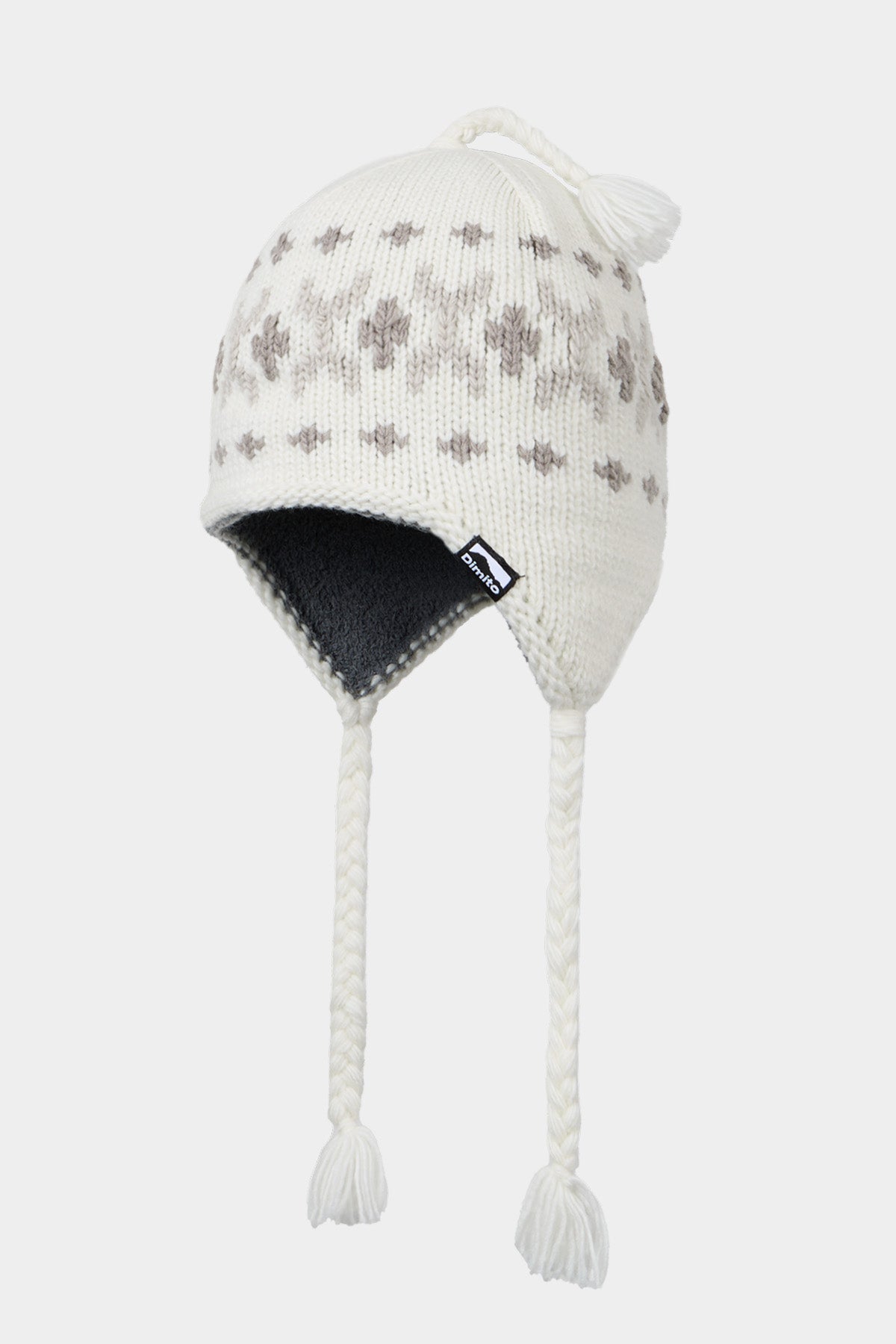 SIMPLE CROCHET EAR FLAP BEANIE WHITE