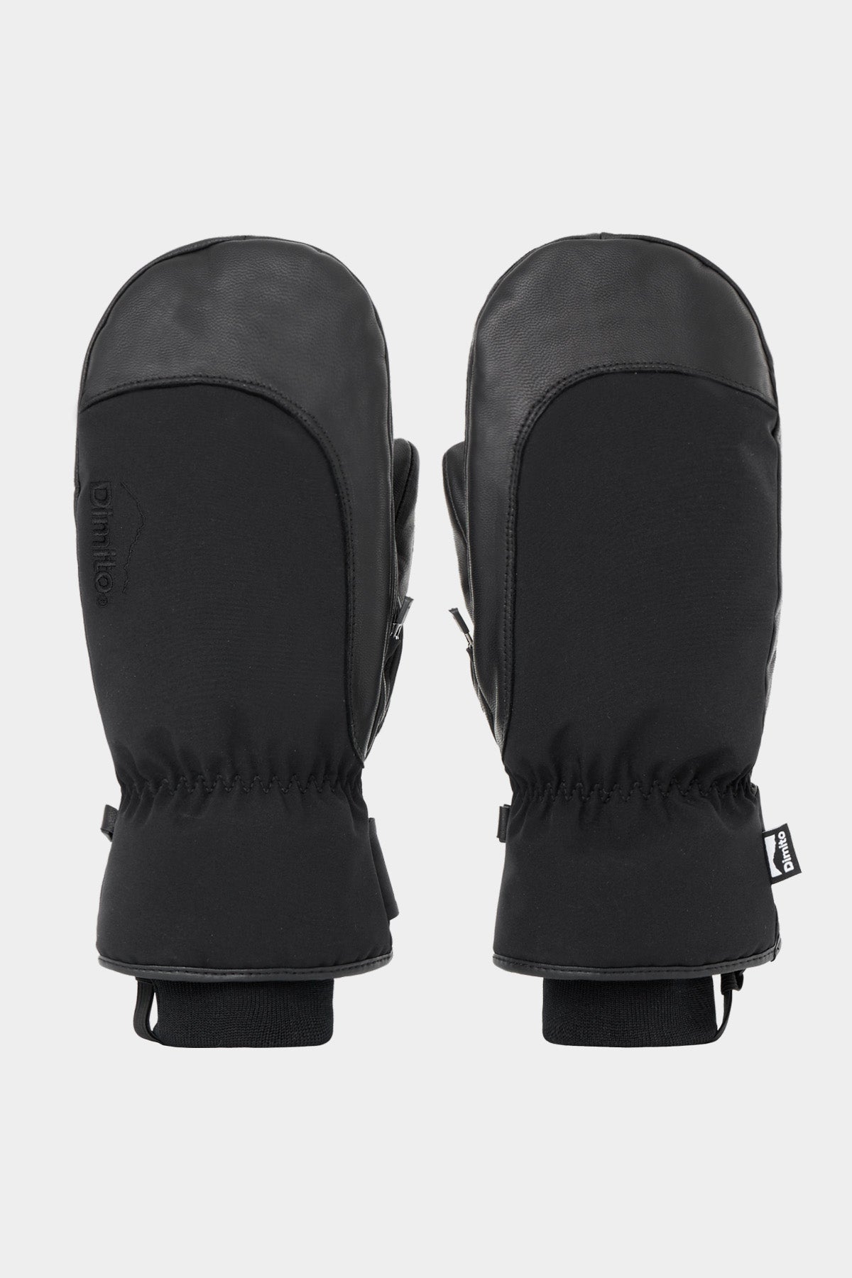 LEATHER 3-WAY OPEN MITTEN BLACK