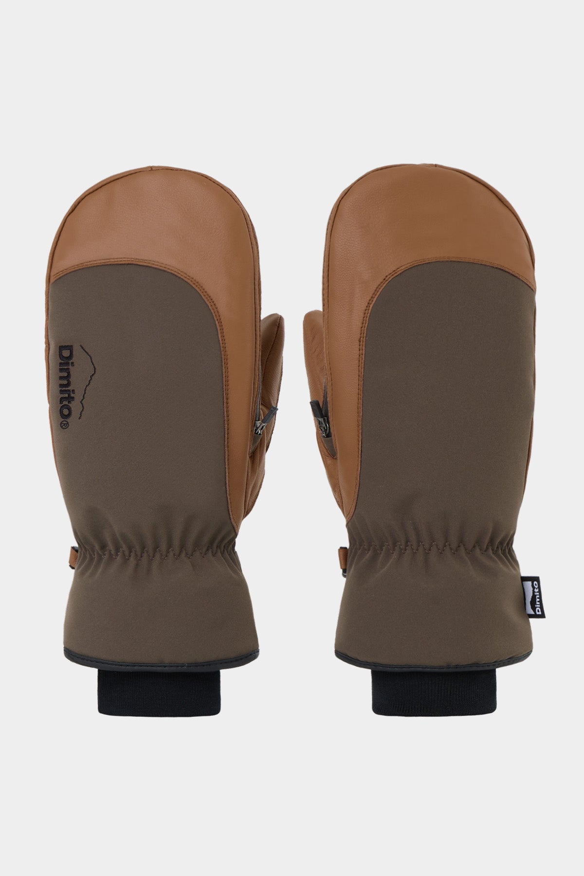LEATHER 3-WAY OPEN MITTEN MUD