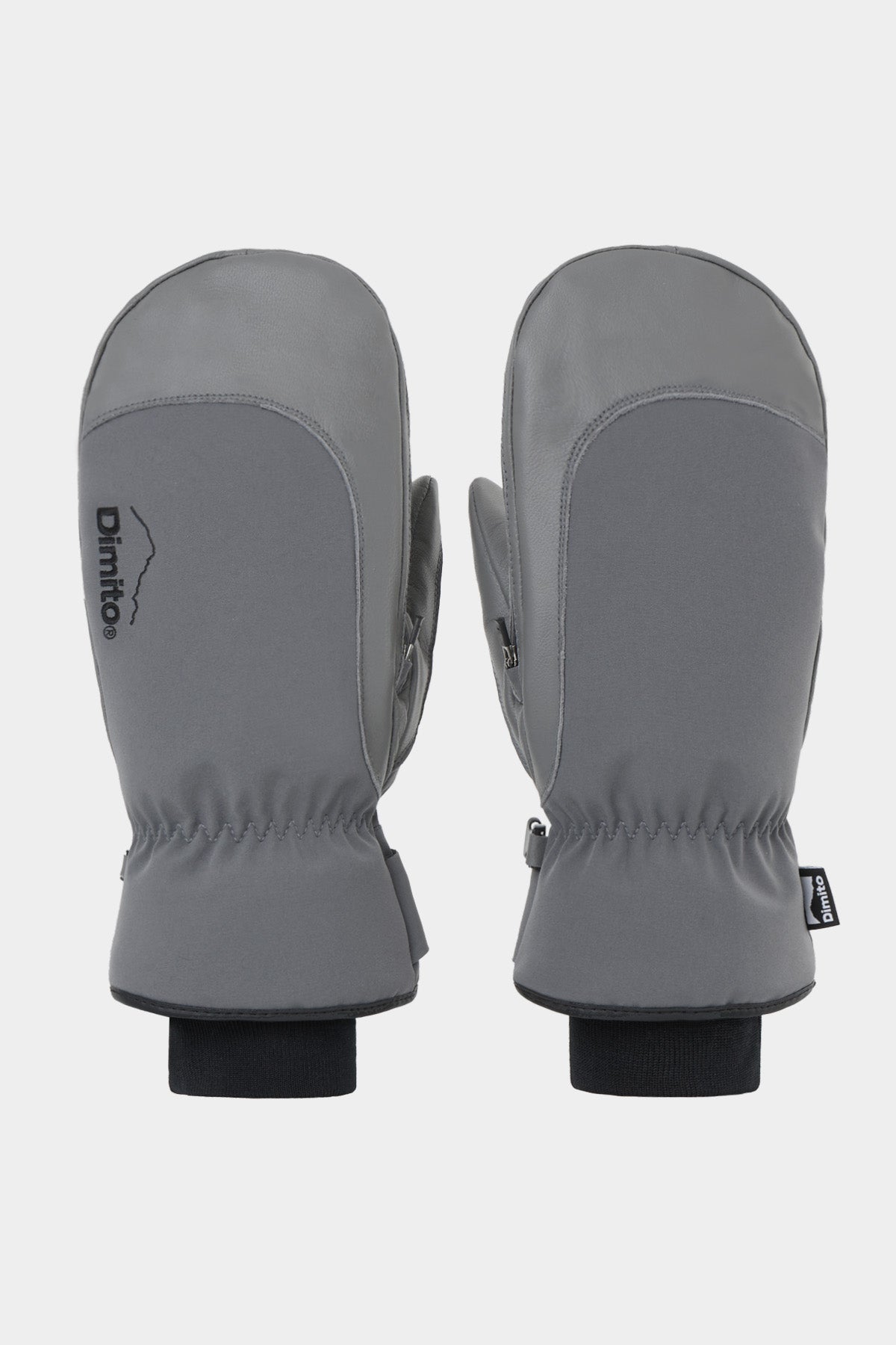 LEATHER 3-WAY OPEN MITTEN COOL GREY