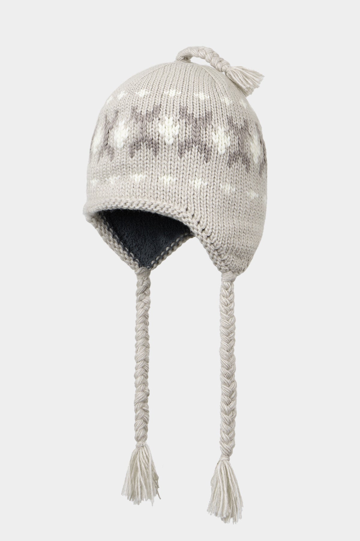 SIMPLE CROCHET EAR FLAP BEANIE GREY
