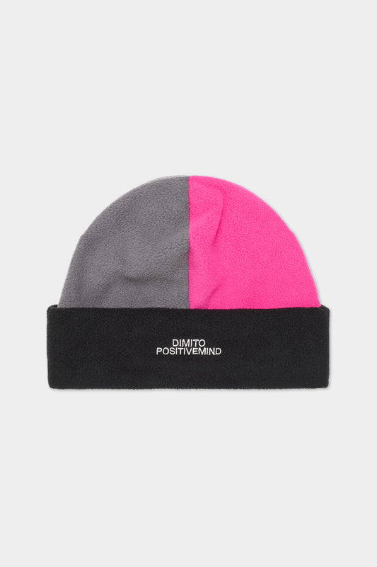 COLOR BLOCK FLEECE BEANIE BLACK