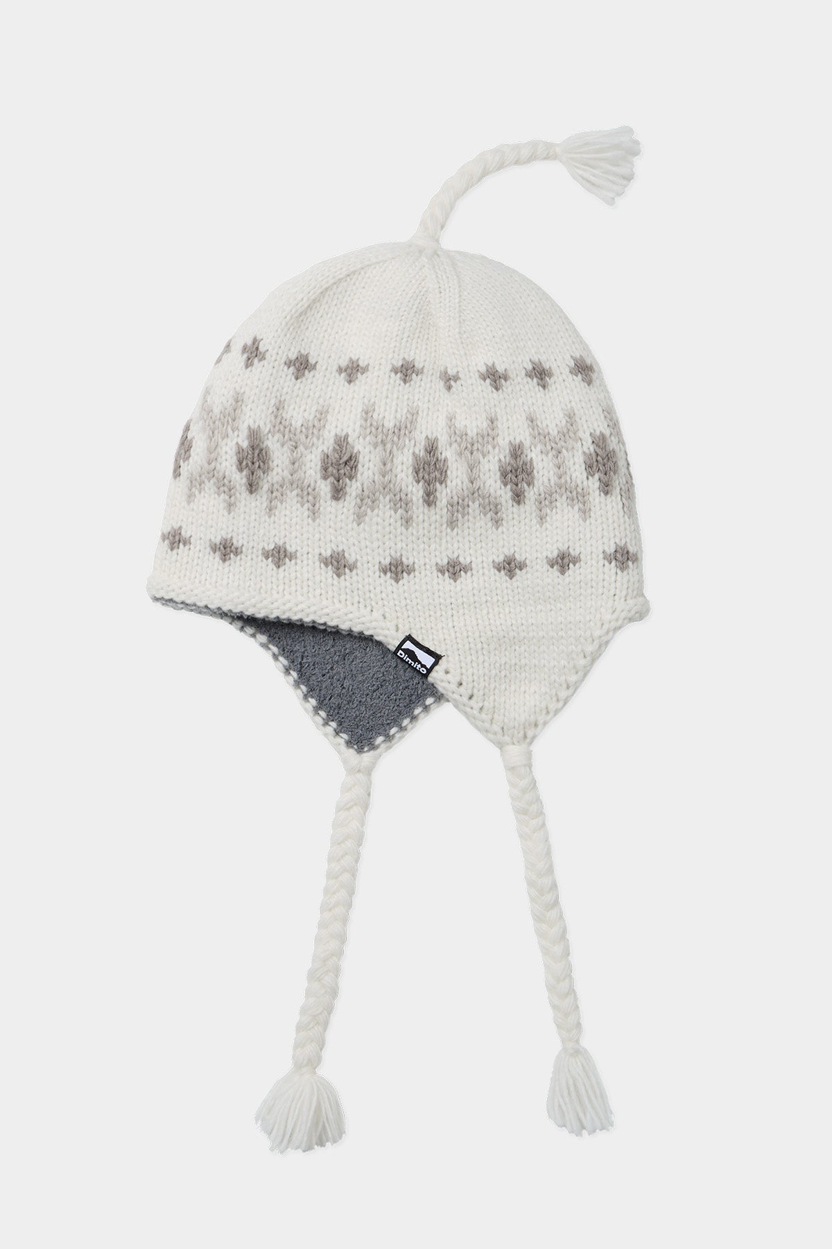 SIMPLE CROCHET EAR FLAP BEANIE WHITE