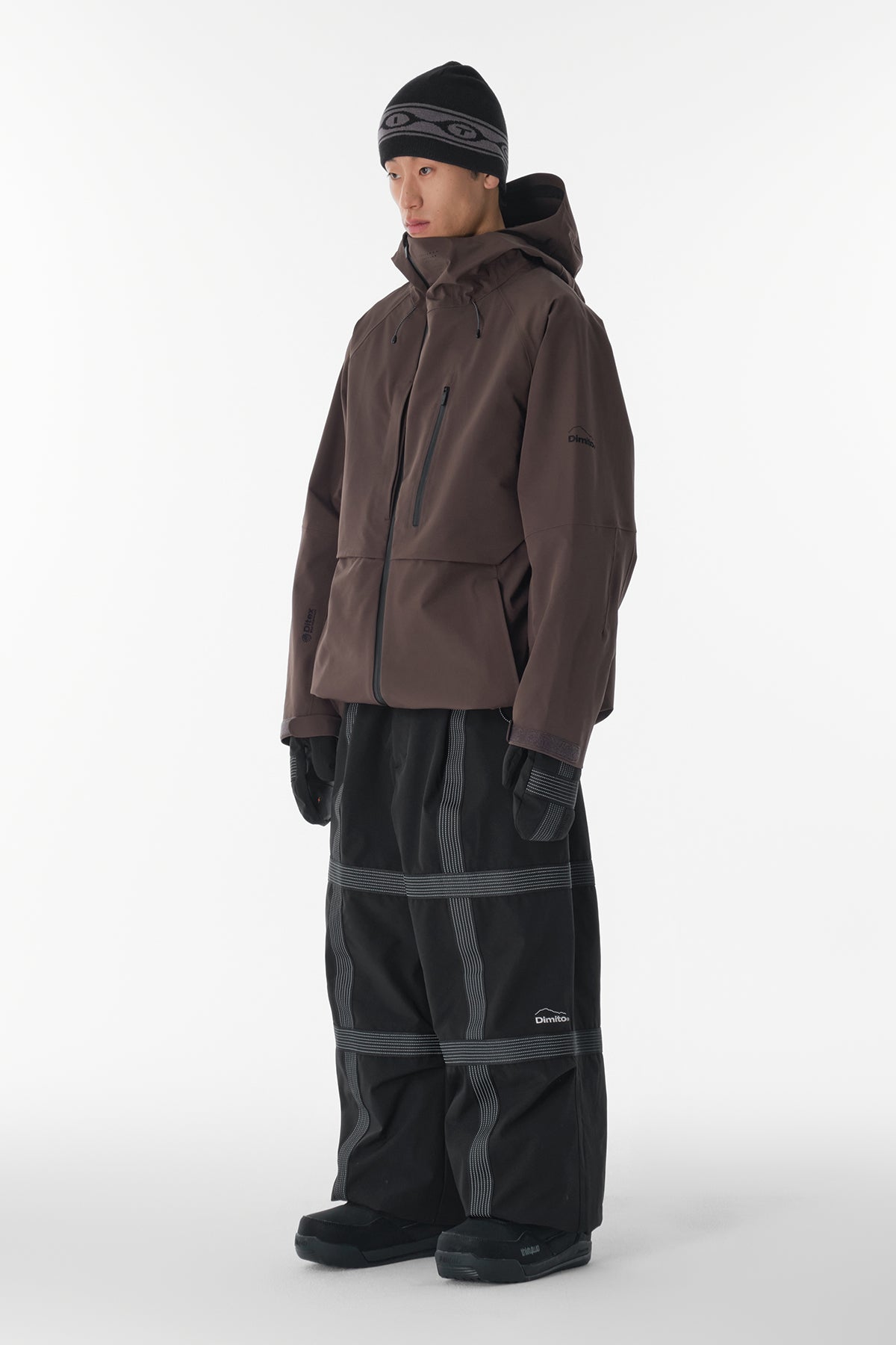 REFLECTIVE LINE BANDED PANTS (WIDE FIT LV.2) BLACK