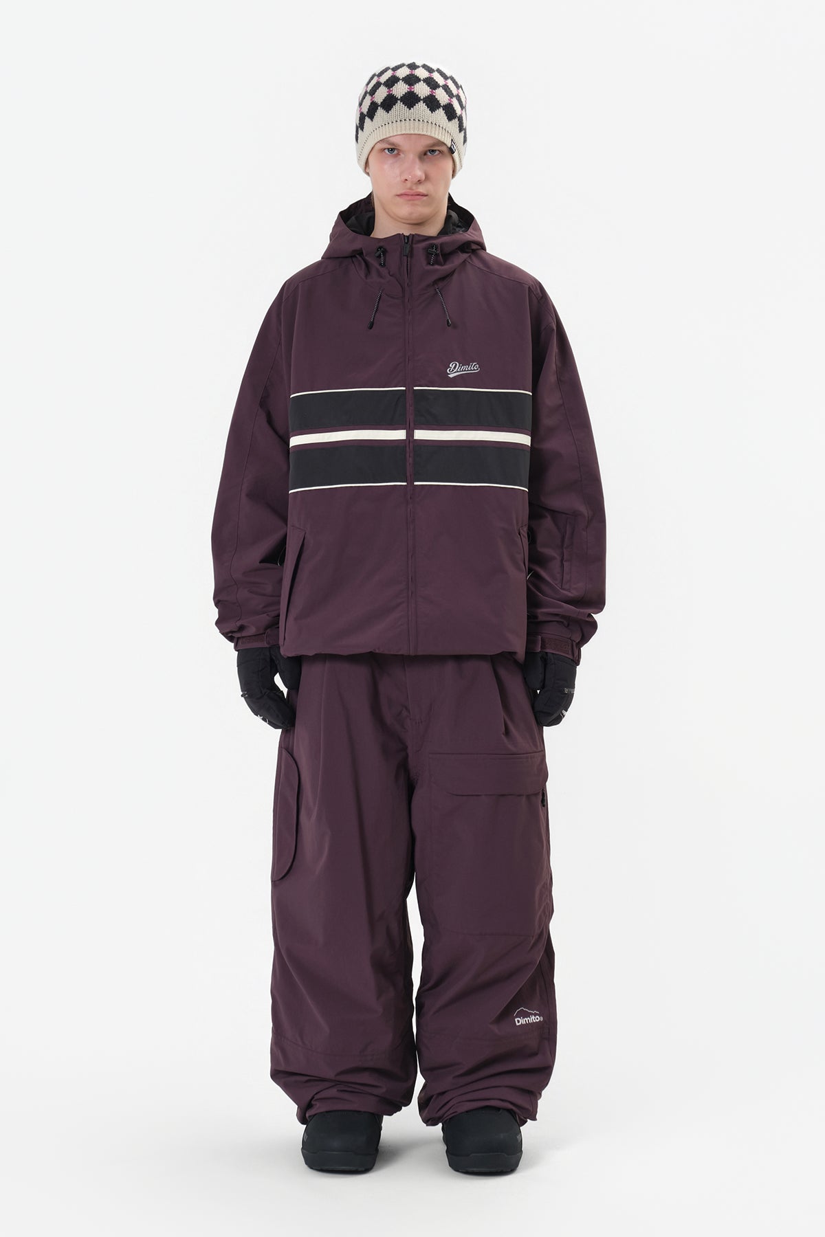 DECK WIDE BANDED PANTS (WIDE FIT LV.2) WINE