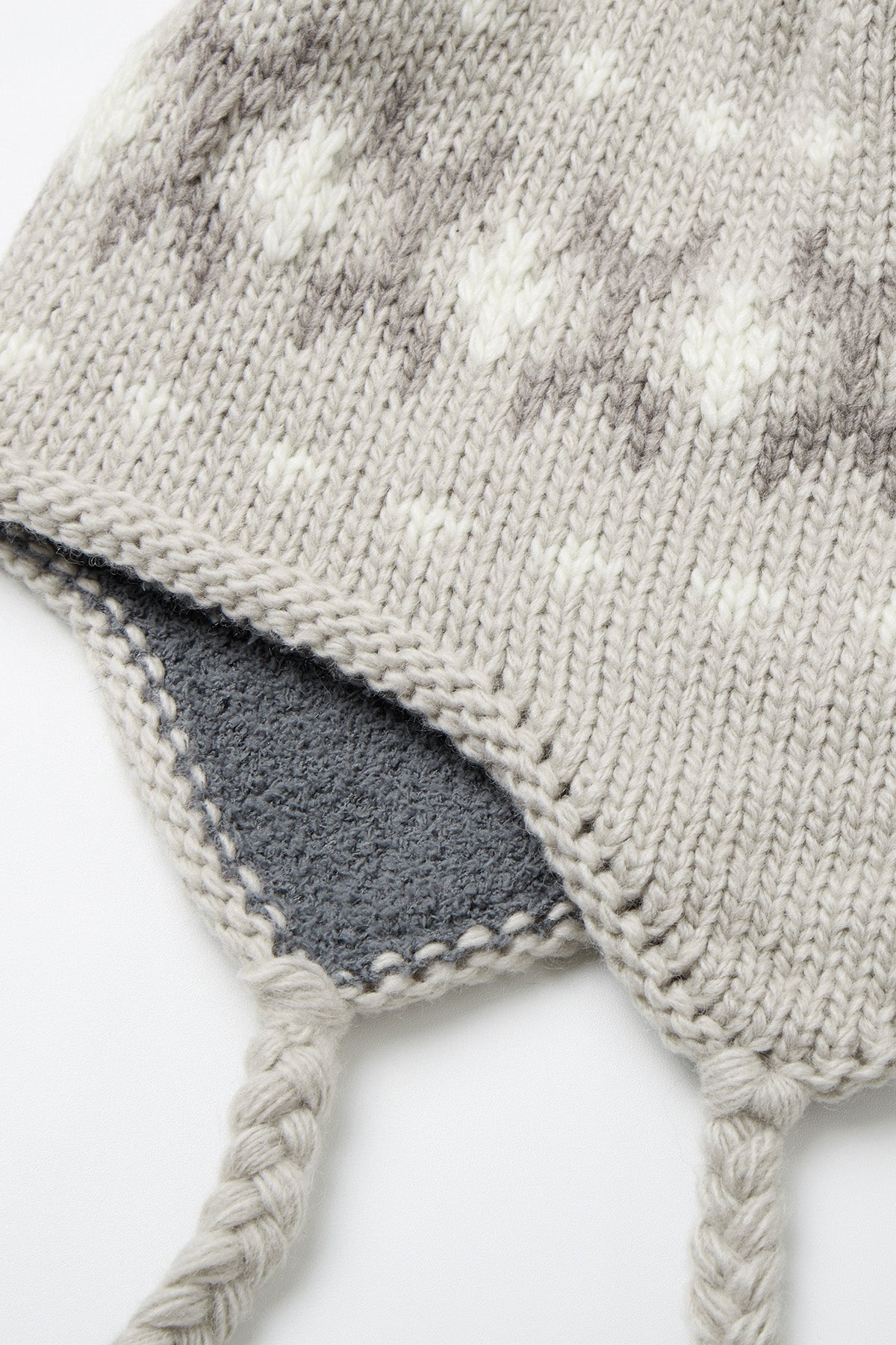 SIMPLE CROCHET EAR FLAP BEANIE GREY
