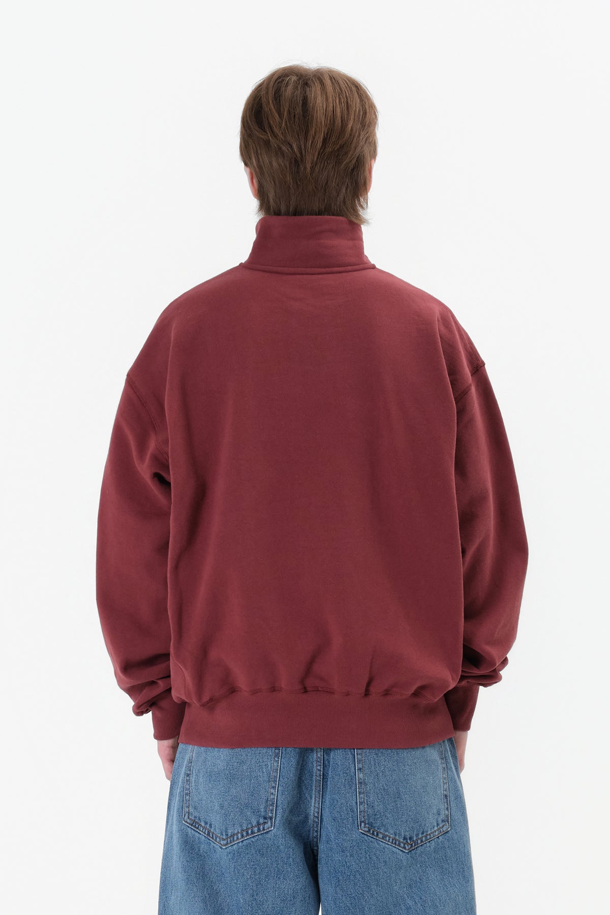 CIRCLE LOGO HALF ZIP SWEATSHIRT BURGUNDY