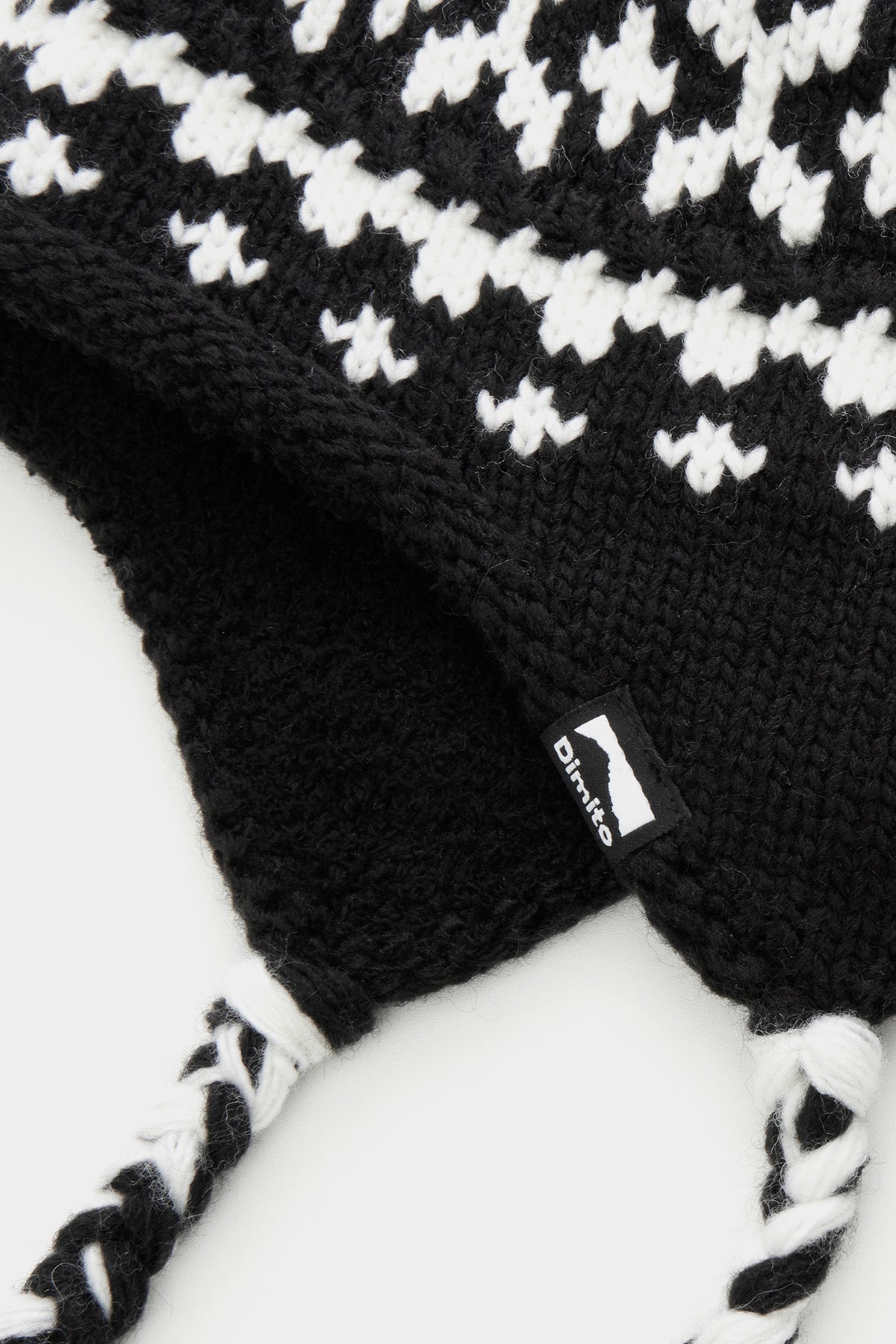 25 CROCHET EAR FLAP BEANIE BLACK