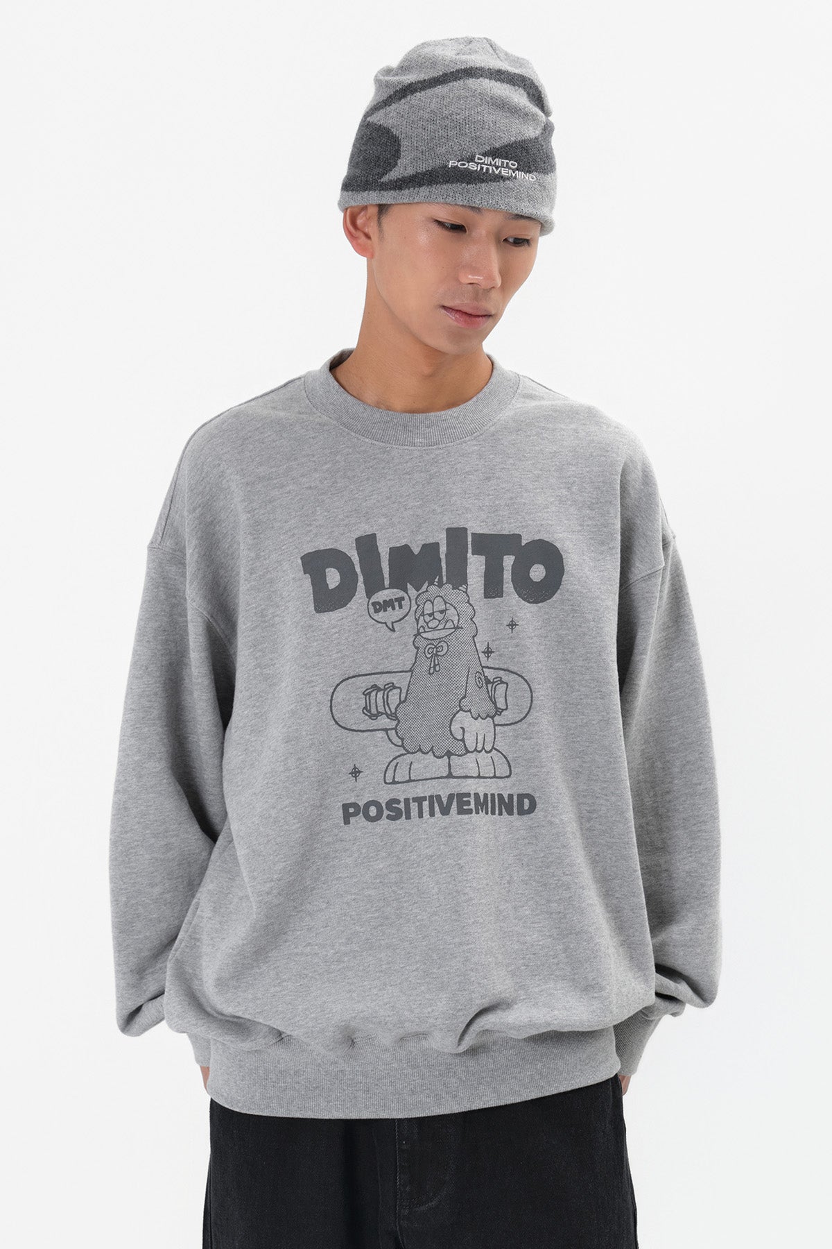 NEW BIG LOGO BEANIE WARM GREY