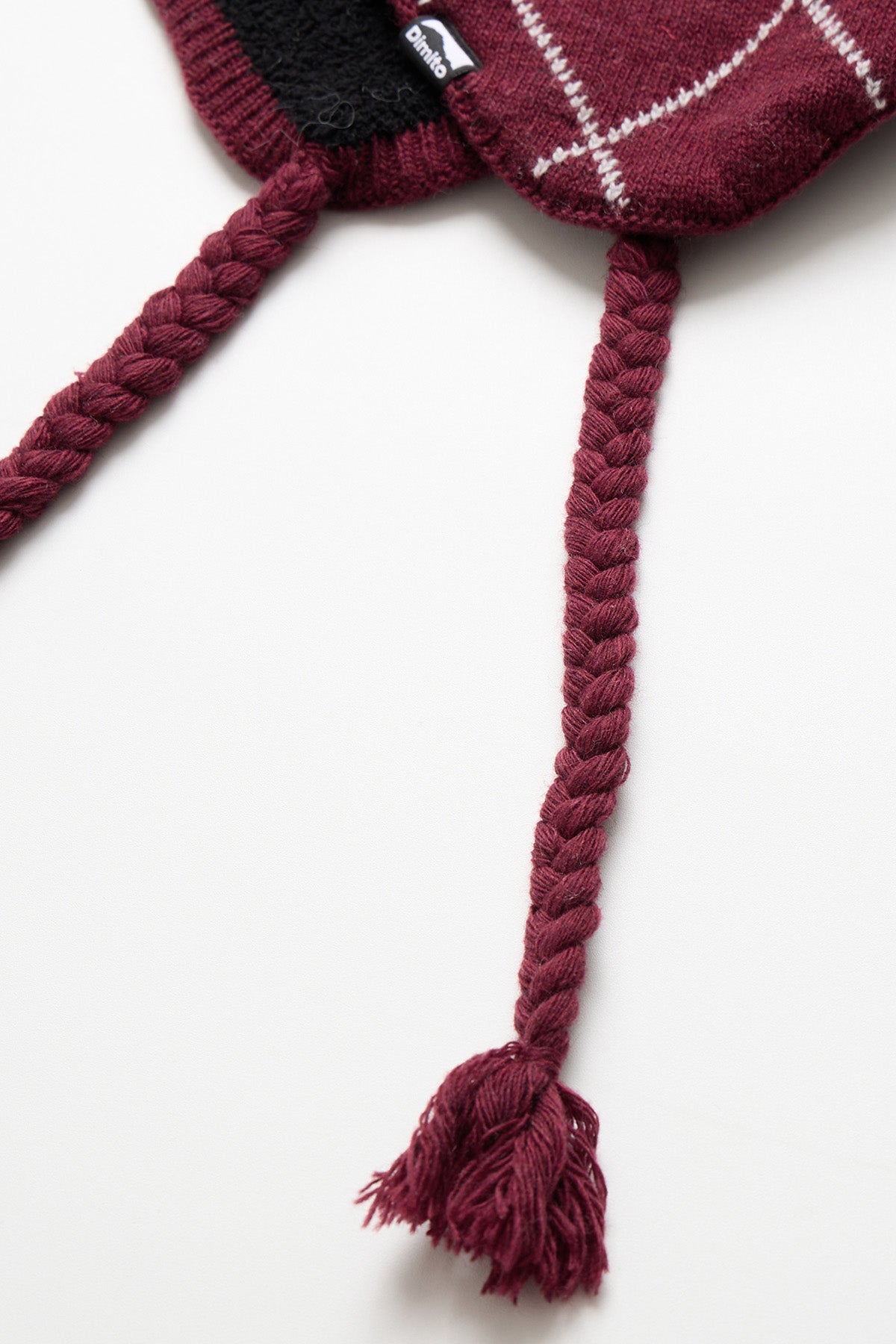 BASIC ARGYLE EAR FLAP BEANIE MULLED WINE