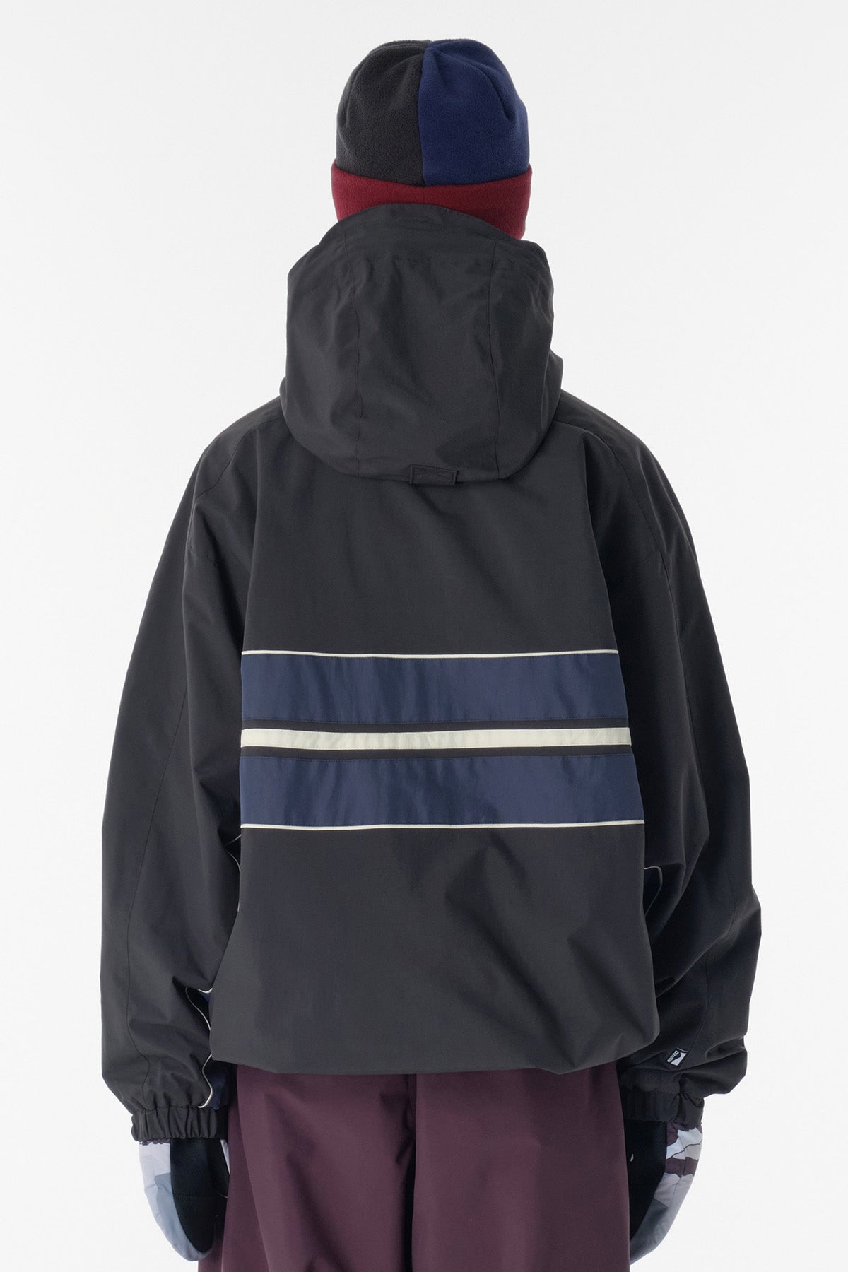 COLOR BLOCK FLEECE BEANIE WINE