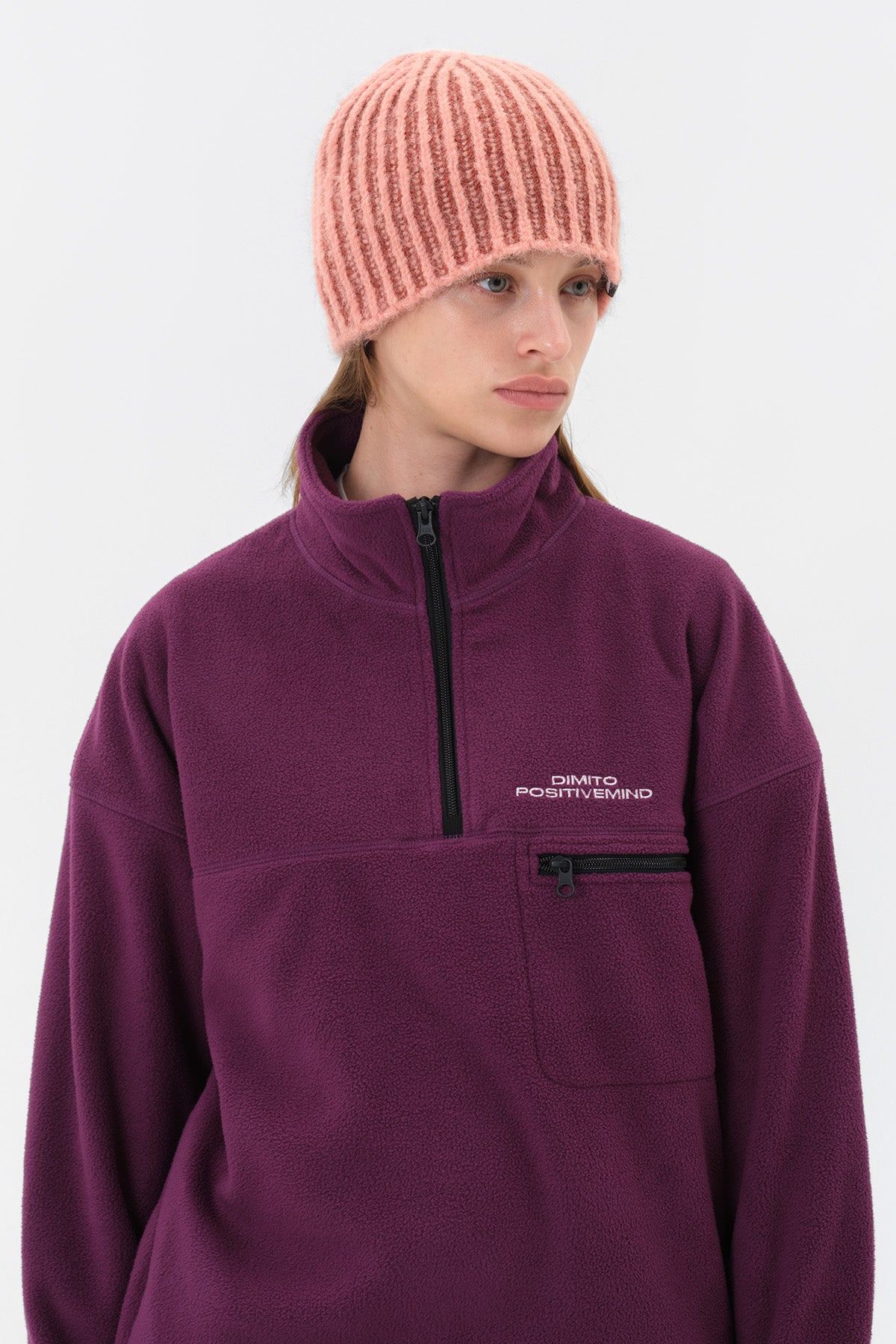25 FLEECE HALF ZIP VIOLET
