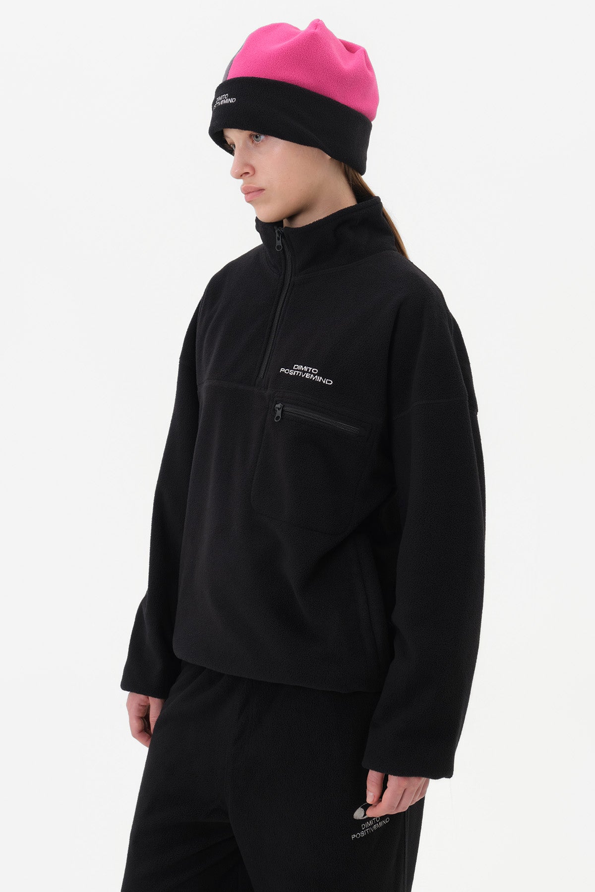 25 FLEECE HALF ZIP BLACK