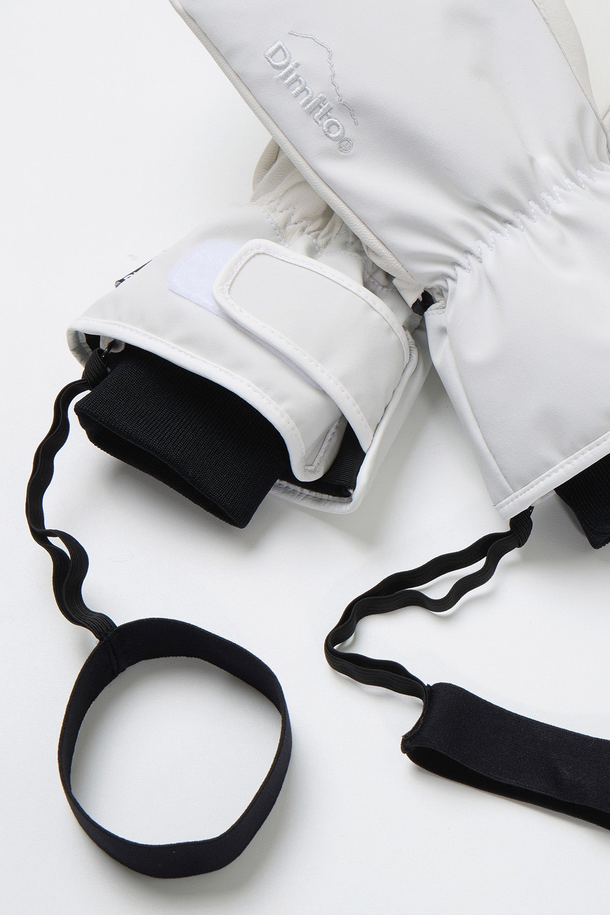 LEATHER 3-WAY OPEN MITTEN COOL WHITE