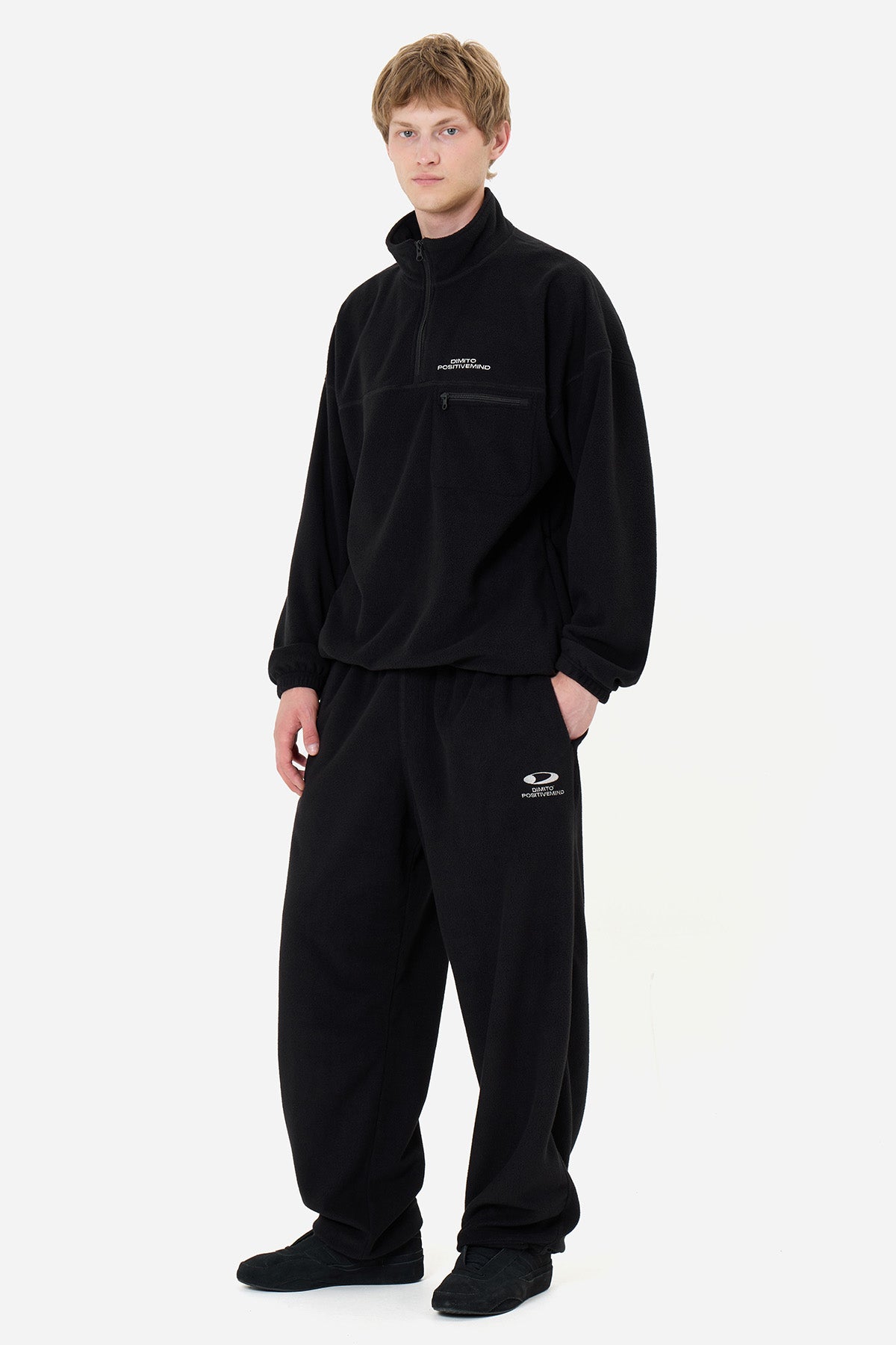25 FLEECE HALF ZIP BLACK
