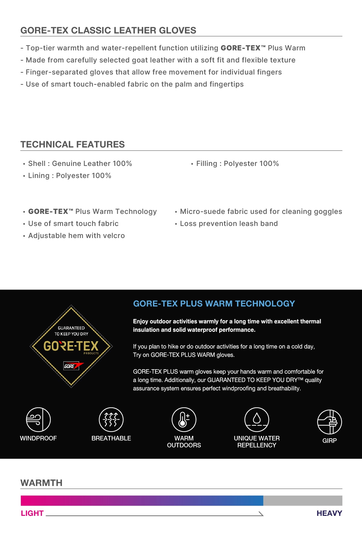 GORE-TEX CLASSIC LEATHER GLOVES BLACK (Ship-out date : 25.11.12 KST)