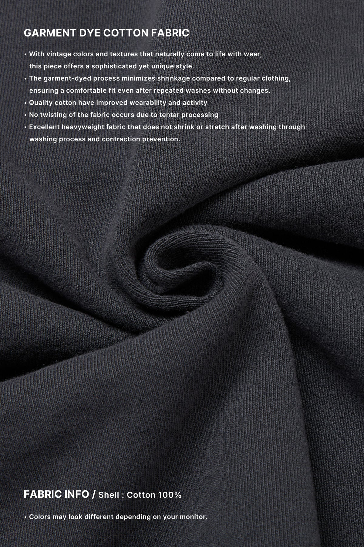 WASHED HALF ZIP SWEATSHIRT CONCRETE