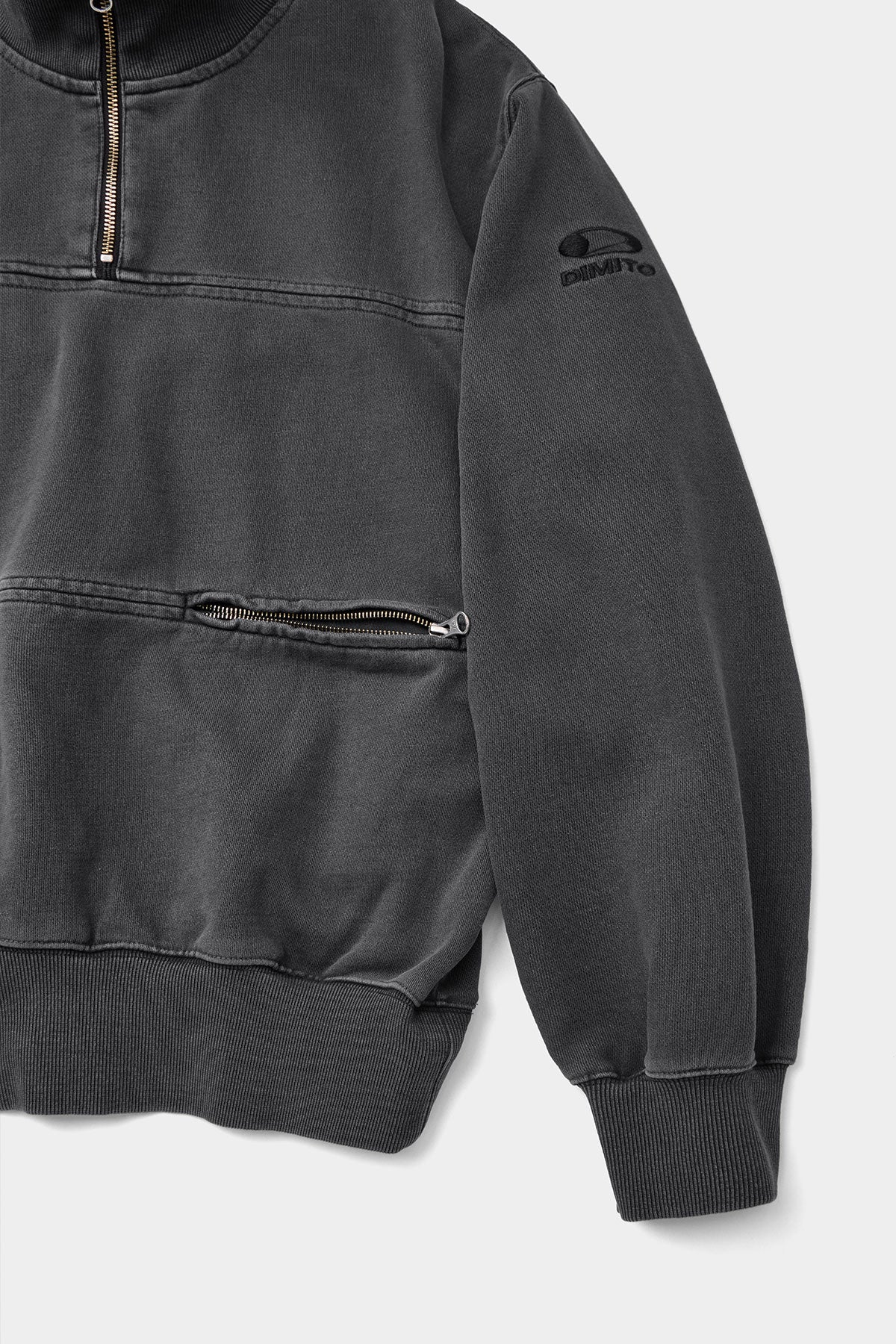 METAL HALF ZIP GD SWEATSHIRT CONCRETE
