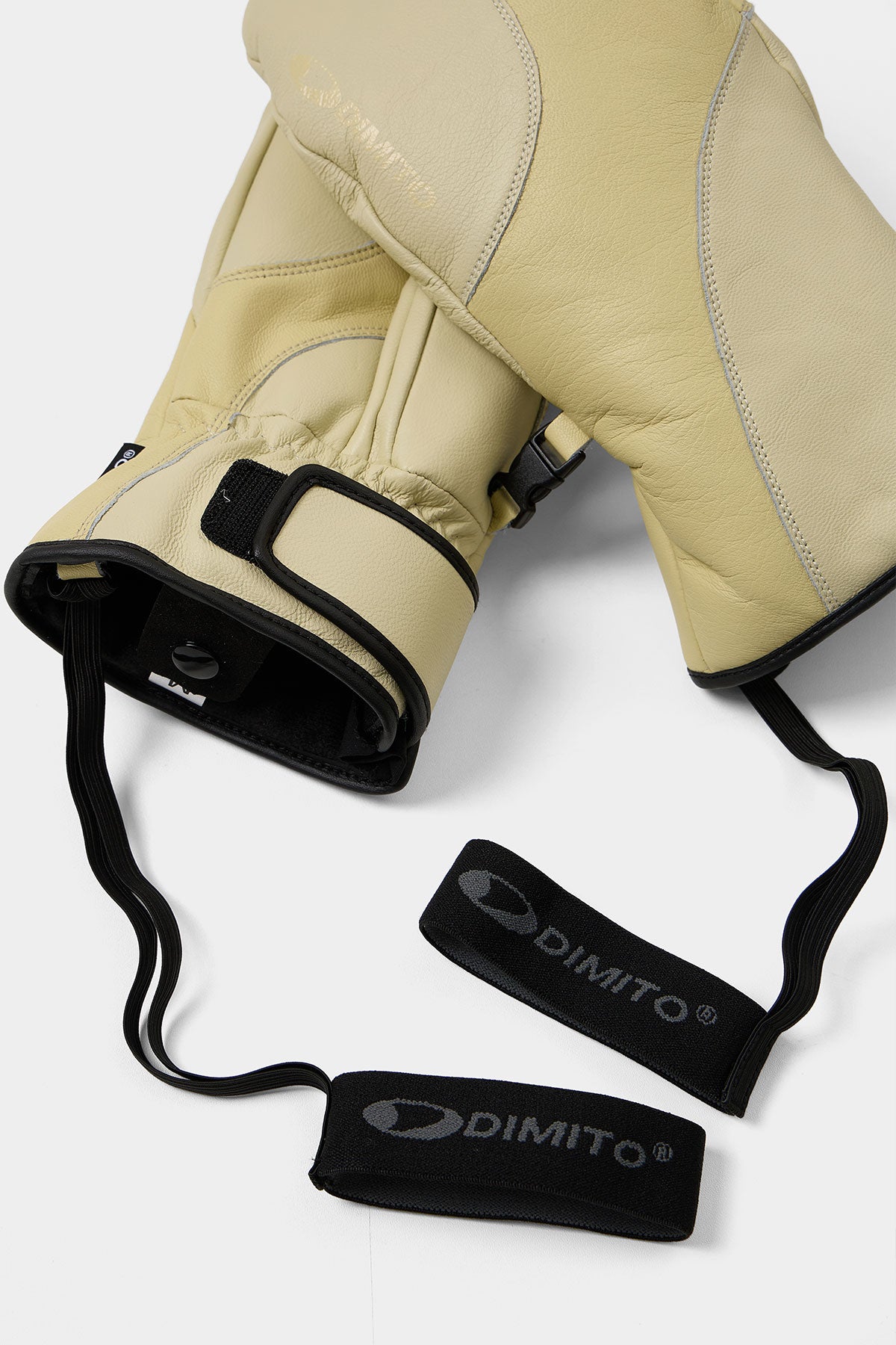 WAVE LEATHER MITTEN SAND