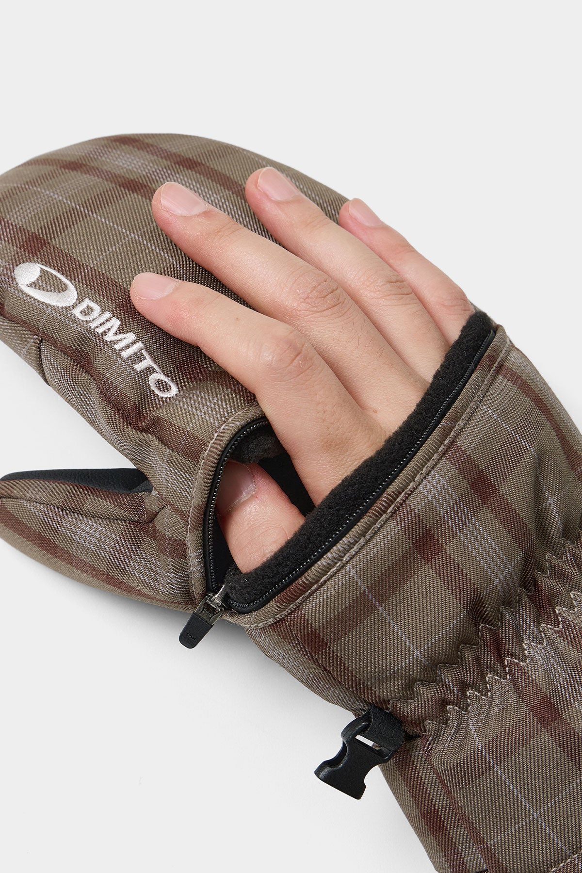 CHECKER EASY OPEN MITTEN BROWN CHECK