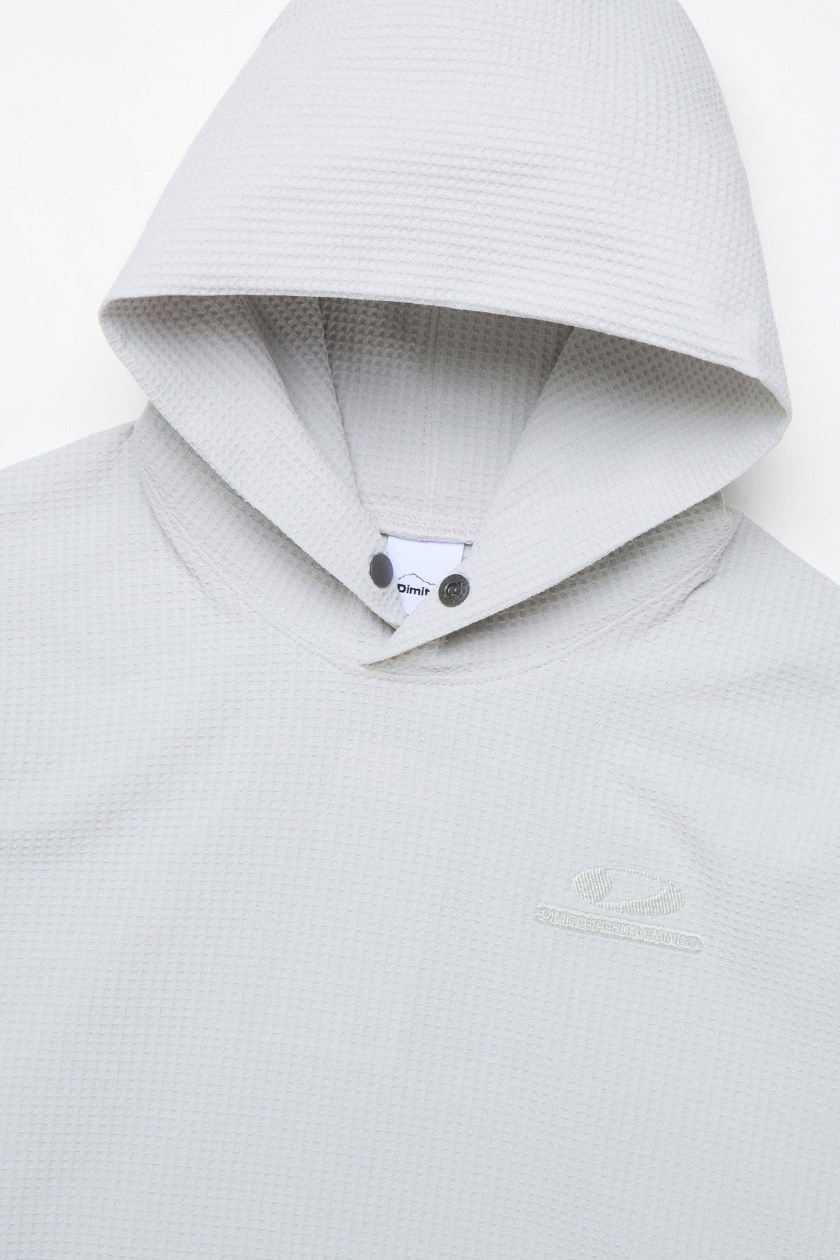 LIGHT WEIGHT WAFFLE HOODIE MIST GREY