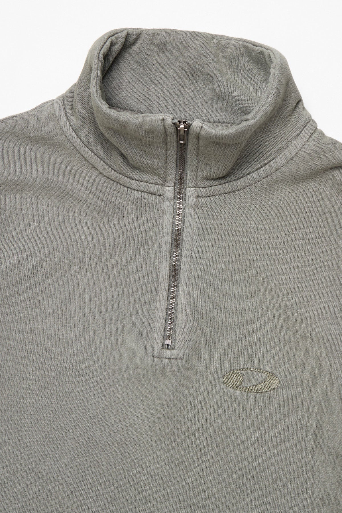 WASHED HALF ZIP SWEATSHIRT SLATE SAGE