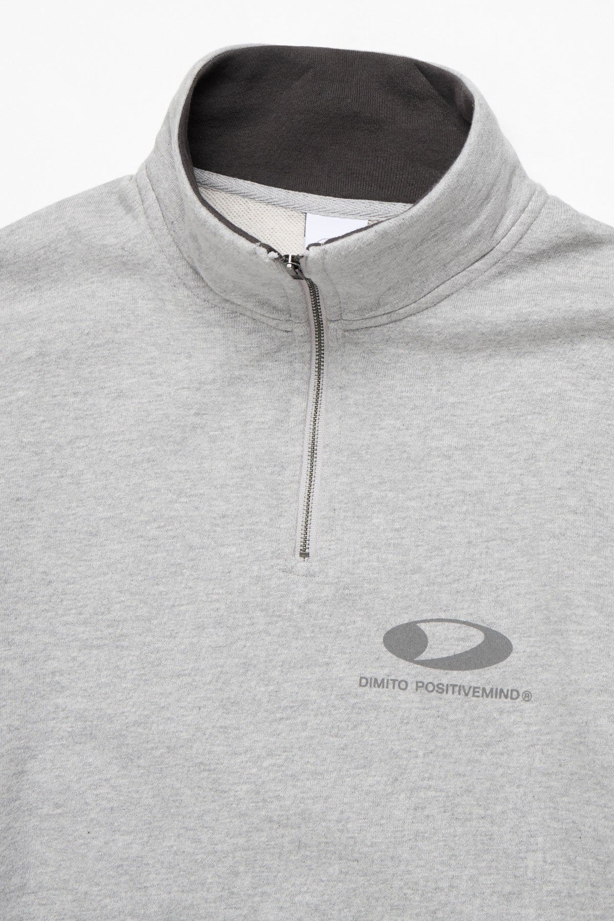 CIRCLE LOGO HALF ZIP SWEATSHIRT ASH