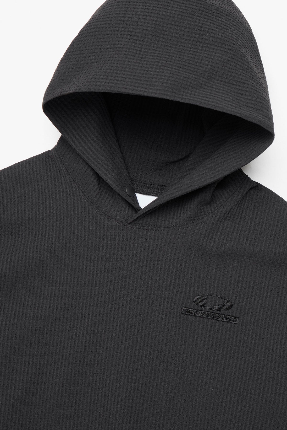 LIGHT WEIGHT WAFFLE HOODIE BLACK