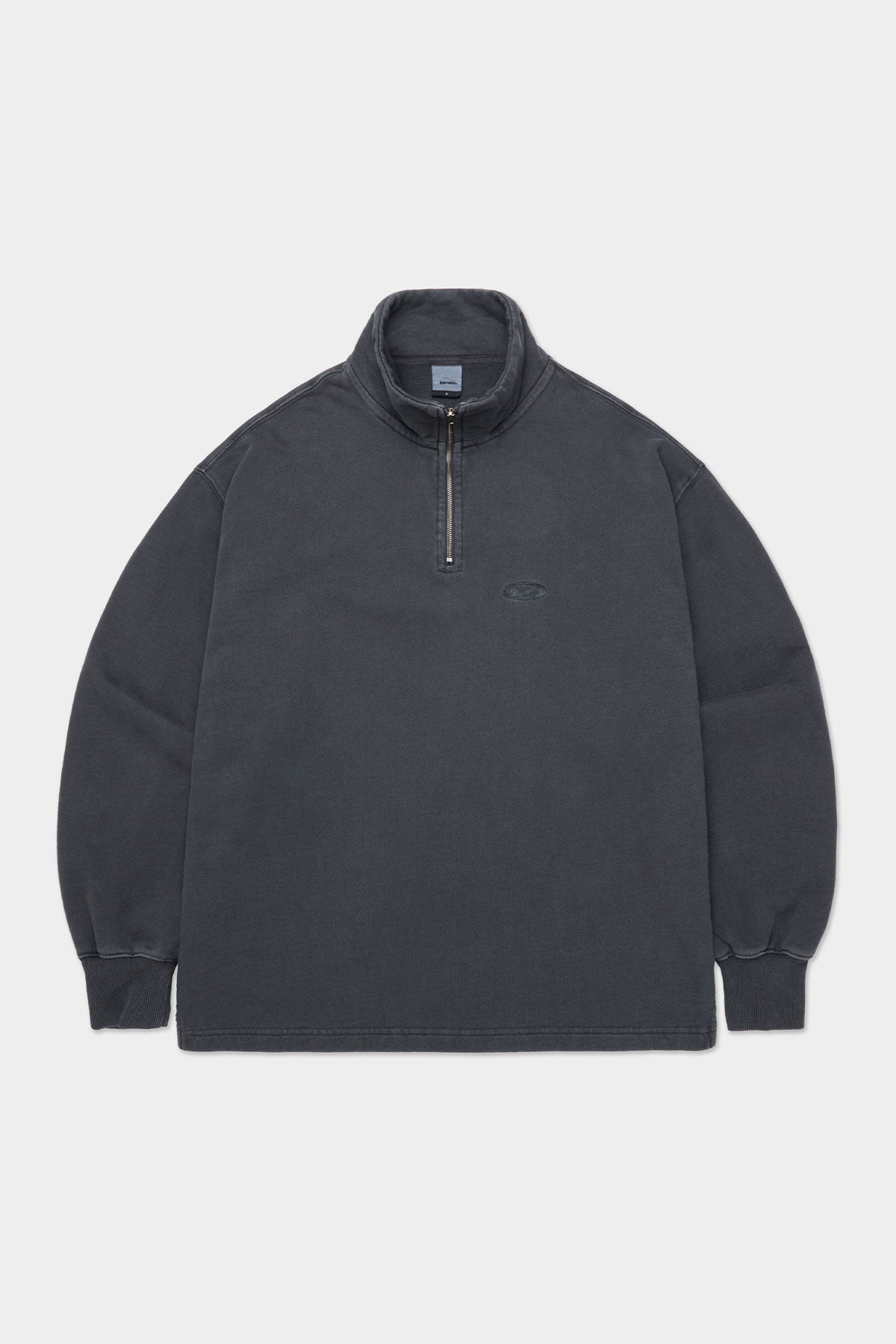 WASHED HALF ZIP SWEATSHIRT CONCRETE