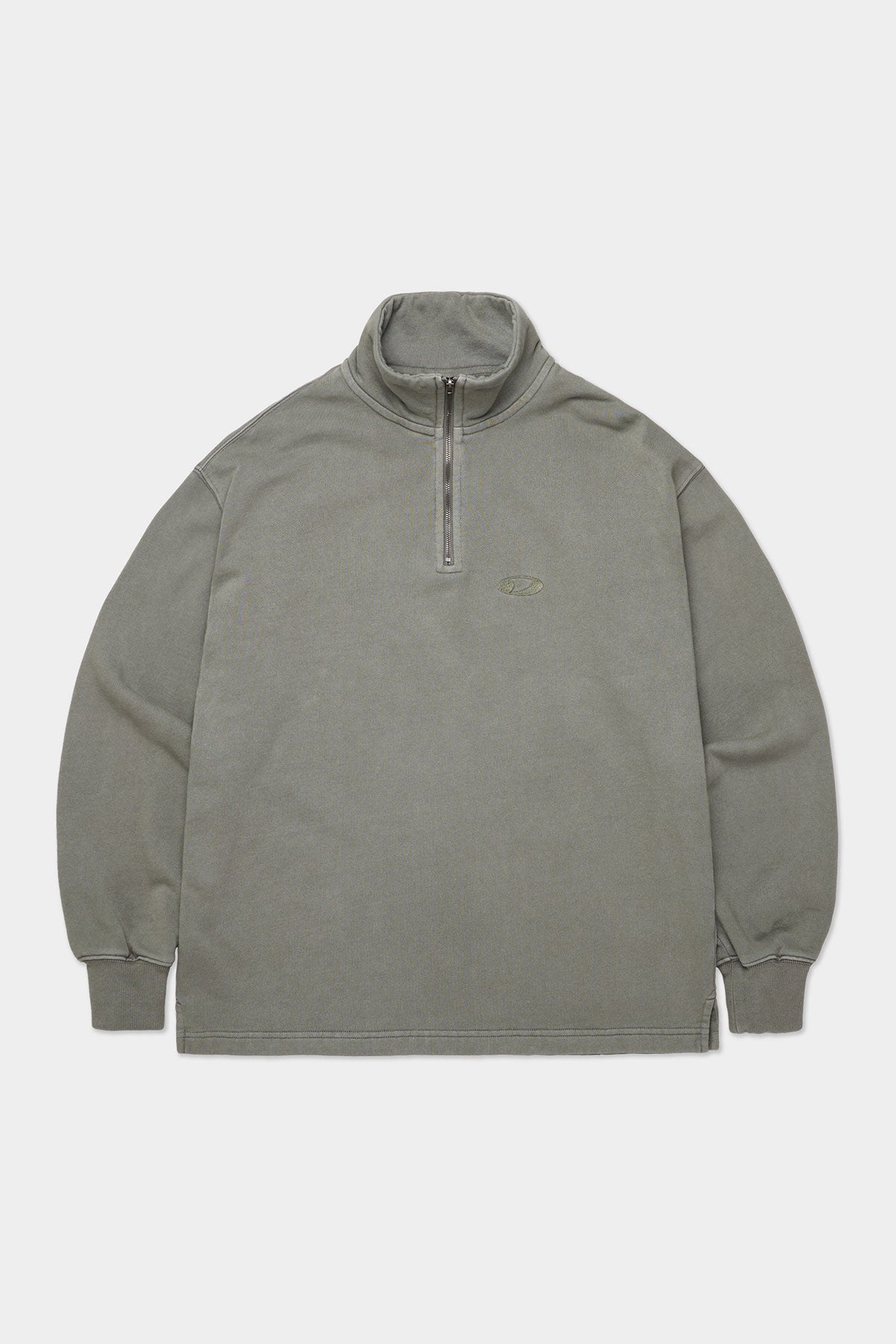 WASHED HALF ZIP SWEATSHIRT SLATE SAGE