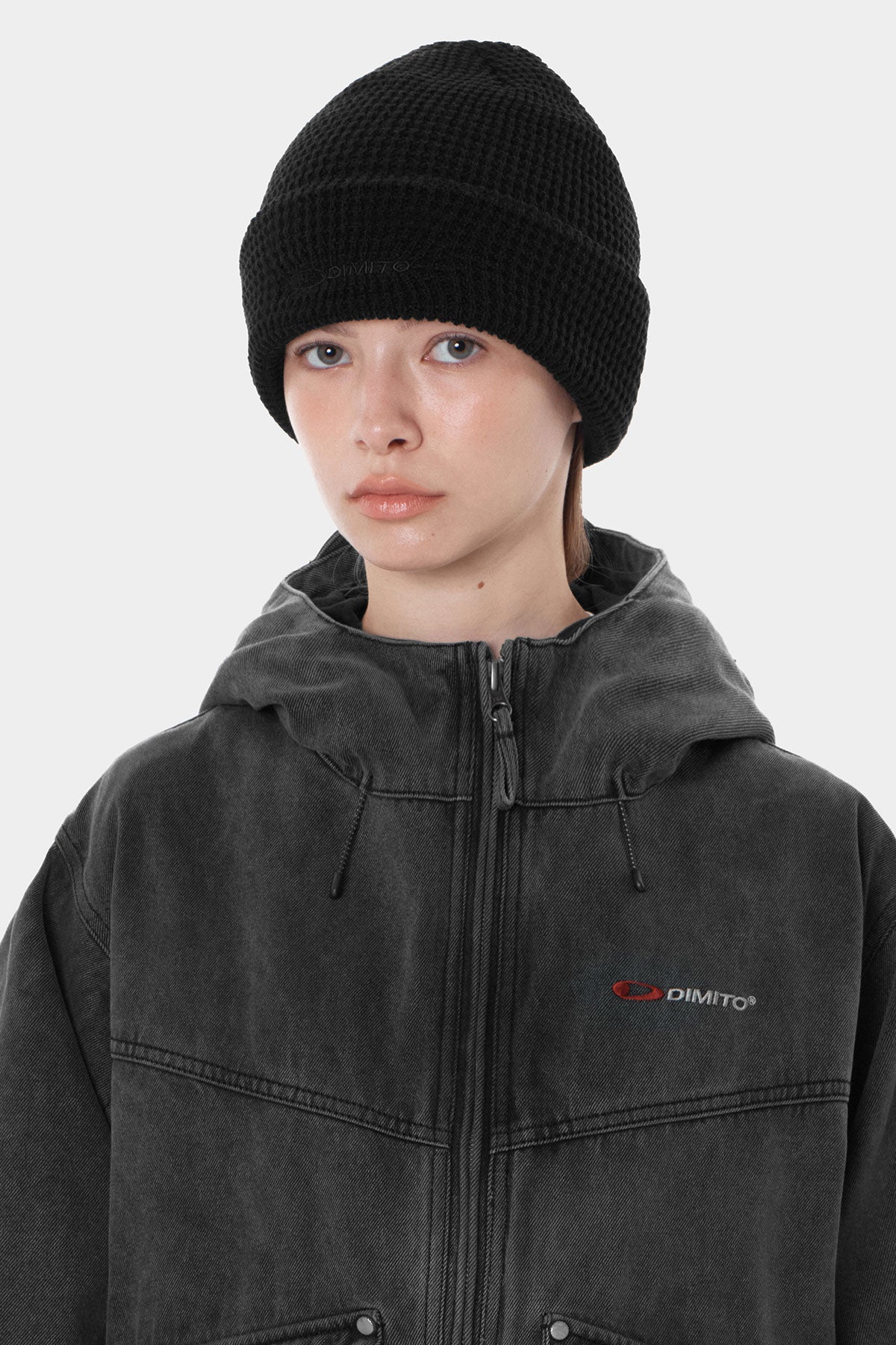 DMT WAFFLE BEANIE BLACK