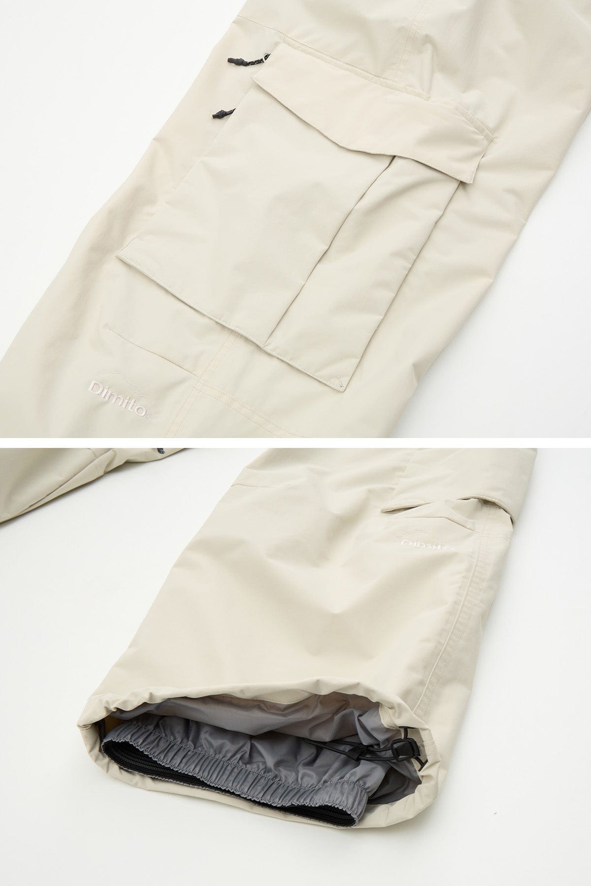 VERT CARGO BIG PANTS IVORY