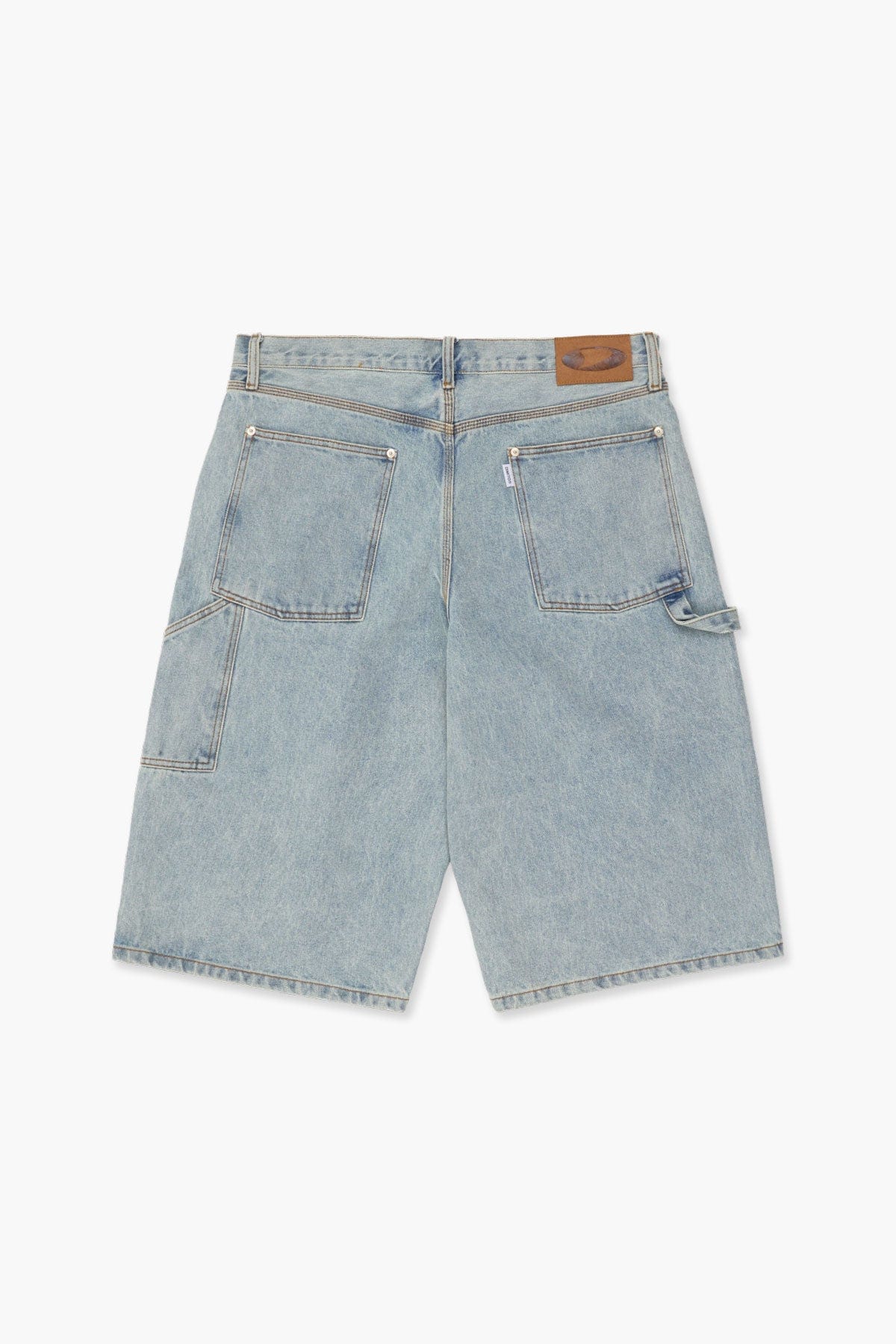 VERT CARPENTER DENIM SHORTS (LONG & LOOSE FIT) LIGHT BLUE