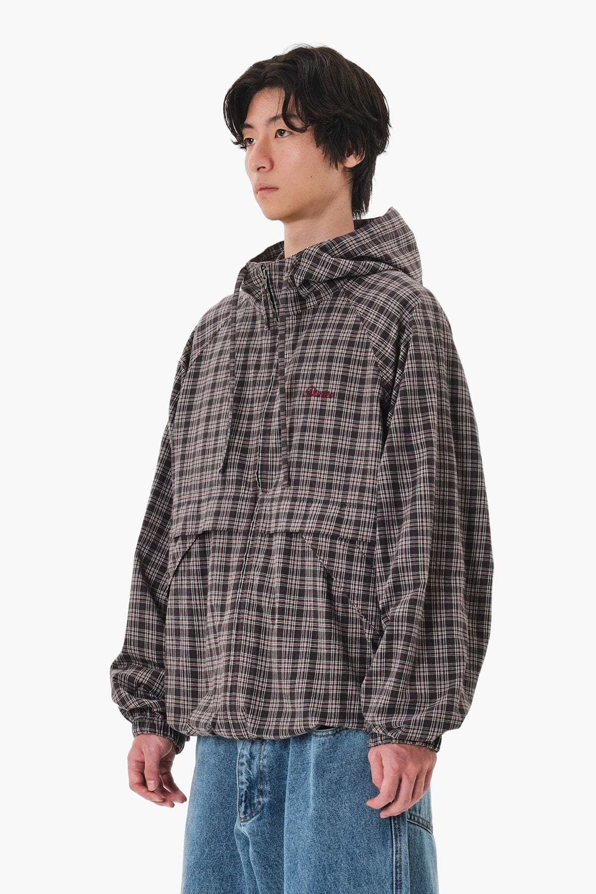 VERT CHECK HOODED JACKET CHECK BLACK
