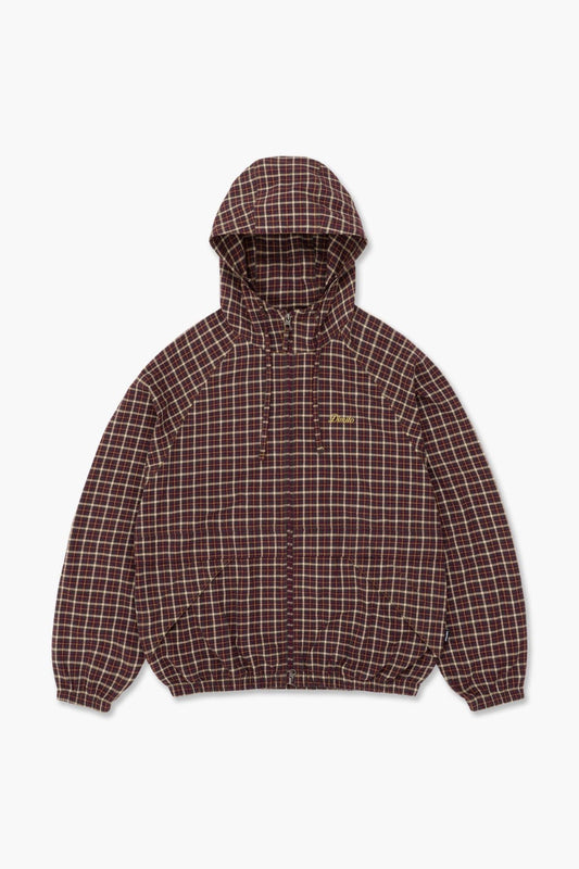 VERT CHECK HOODED JACKET CHECK RED