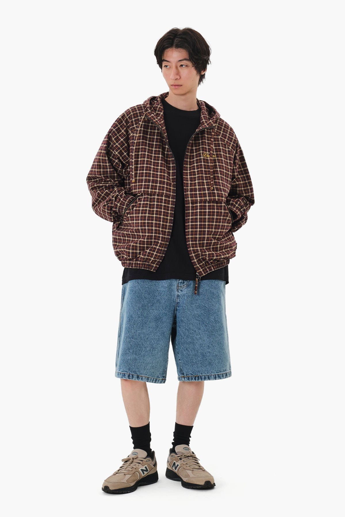 VERT CHECK HOODED JACKET CHECK RED