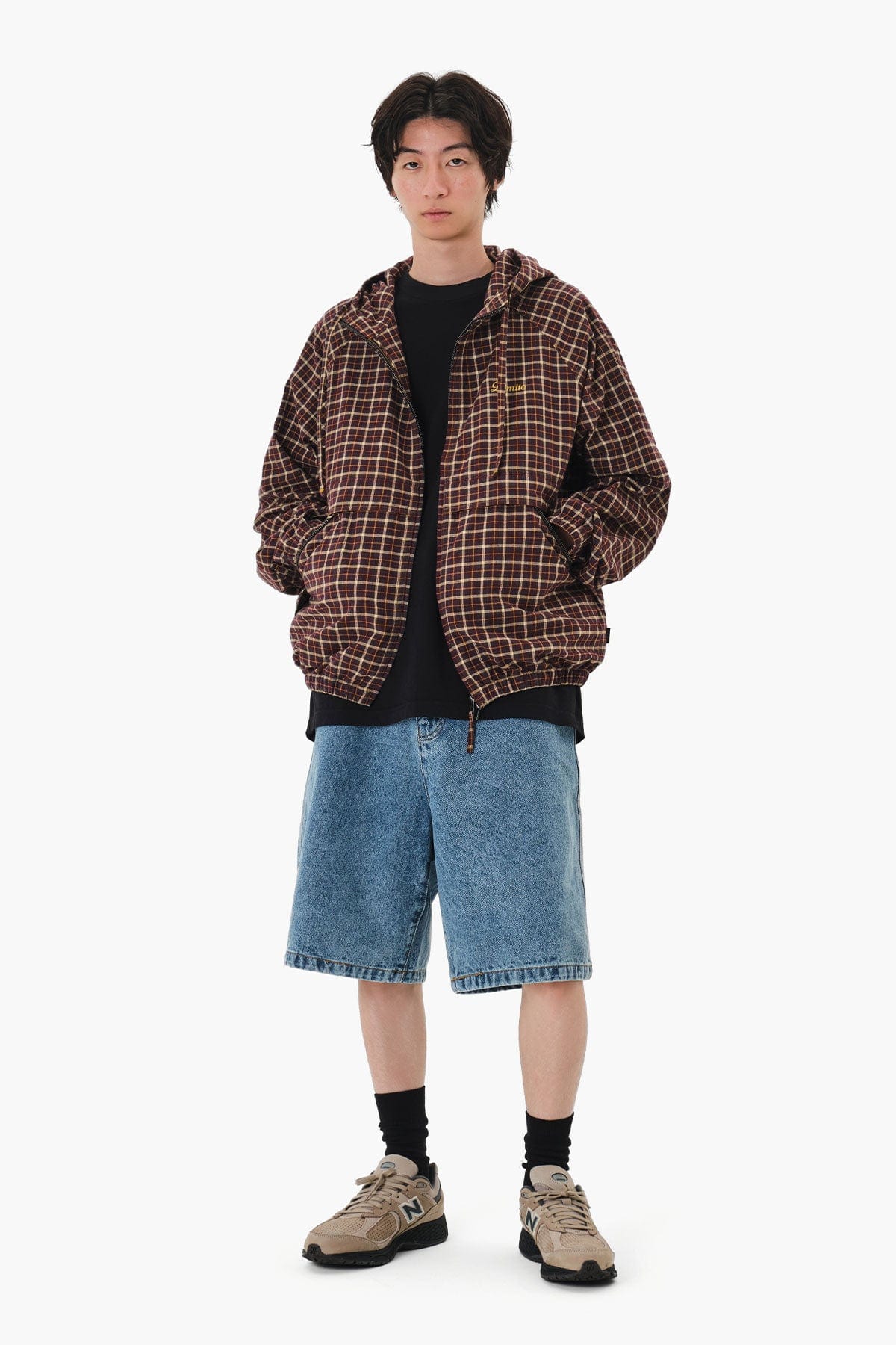VERT CHECK HOODED JACKET CHECK RED