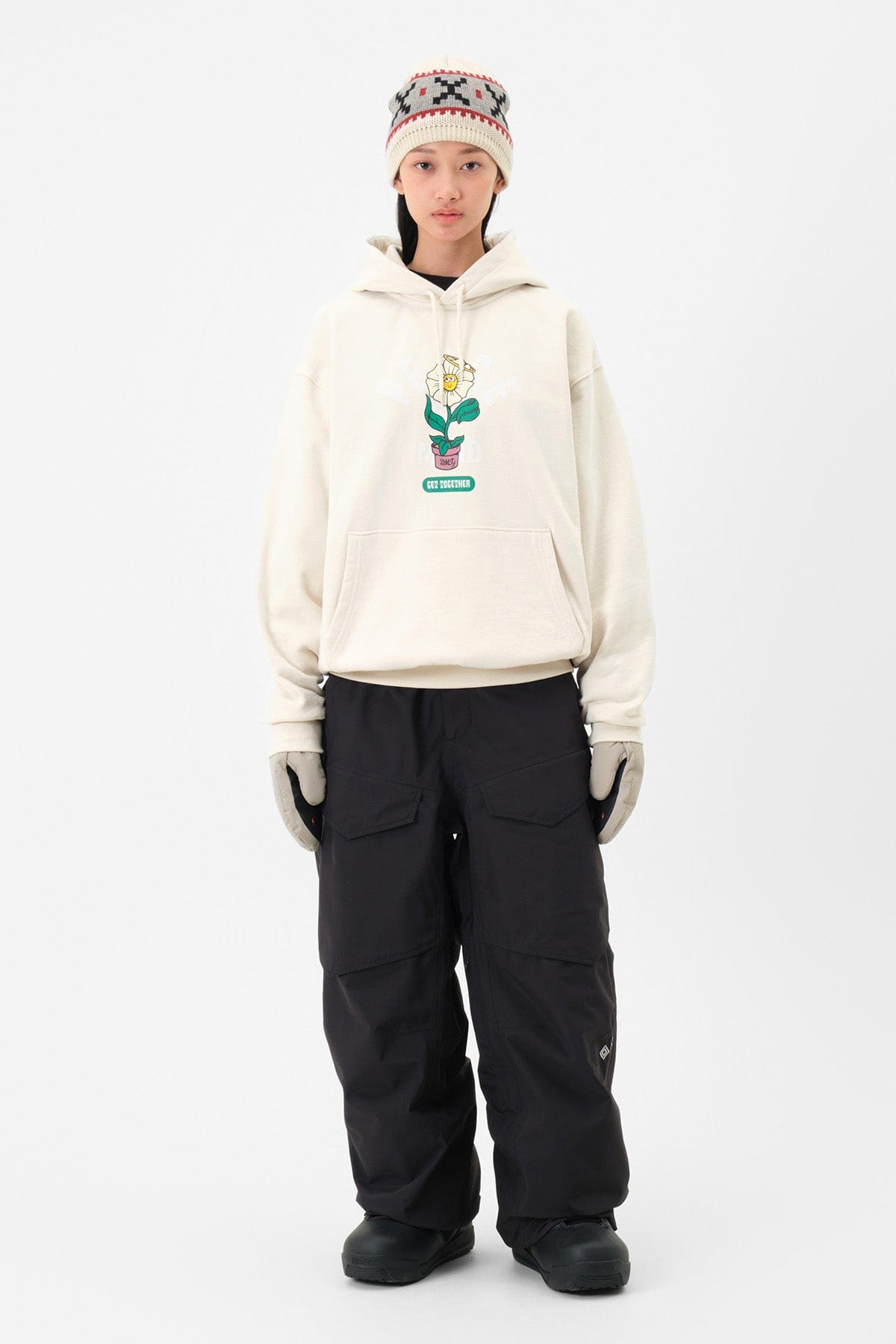 VERT FLOWER HOODIE IVORY