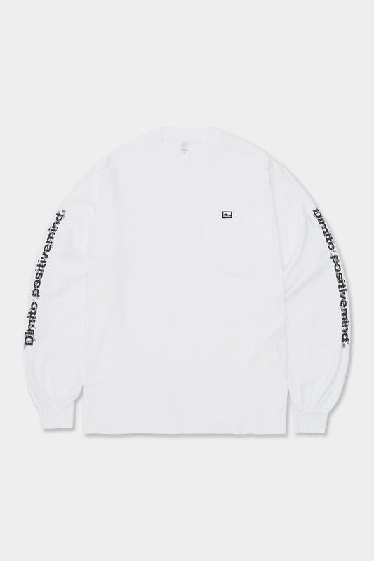 VERT FLOWER POCKET LSV 6.5OZ TEE WHITE