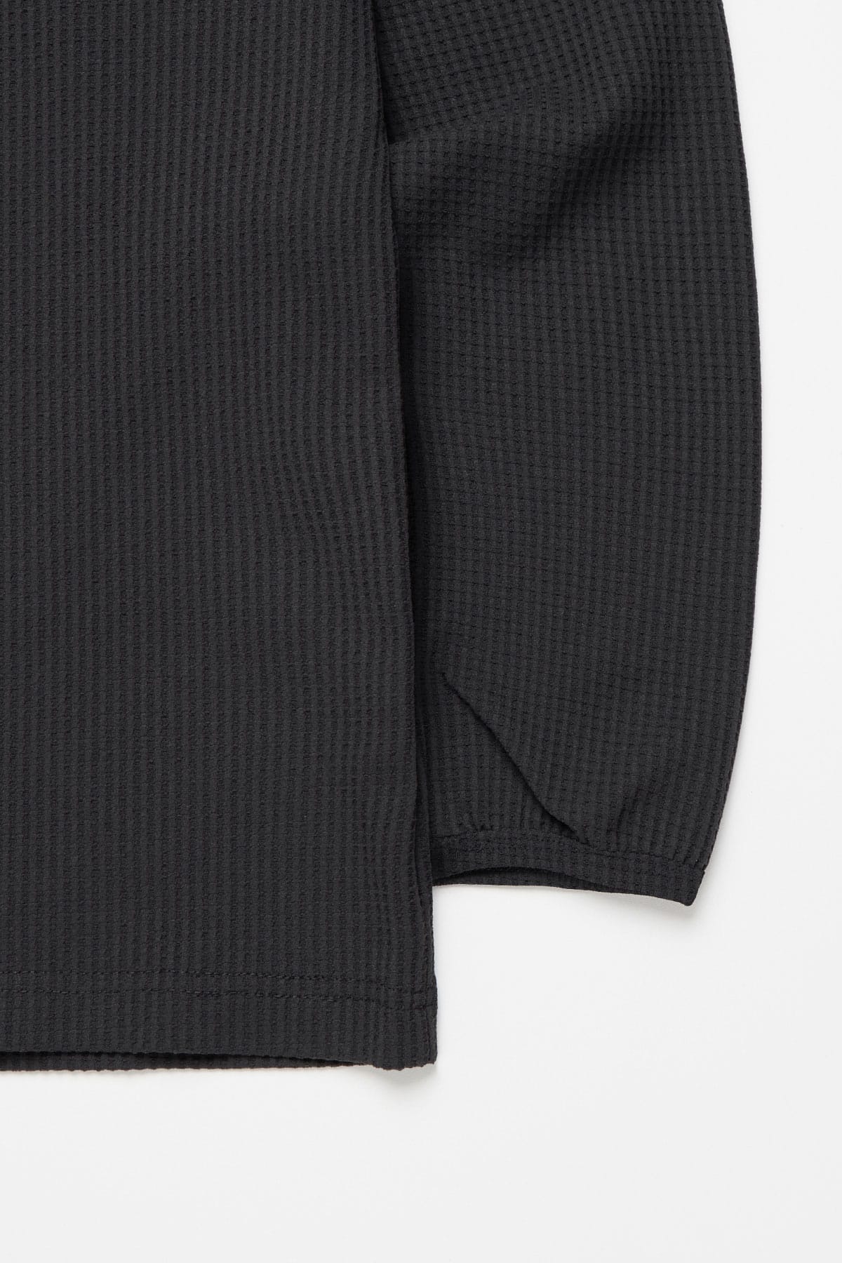 VERT LIGHT WEIGHT WAFFLE LSV TEE BLACK