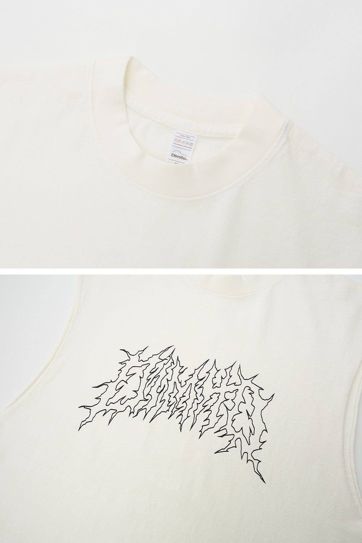 VERT LINE VOLT SLEEVELESS GD 6.5OZ TEE OFF WHITE