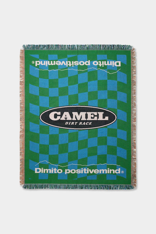 VERT ONE-SIZE CAMEL RACE BLANKET CHECKER BLUE