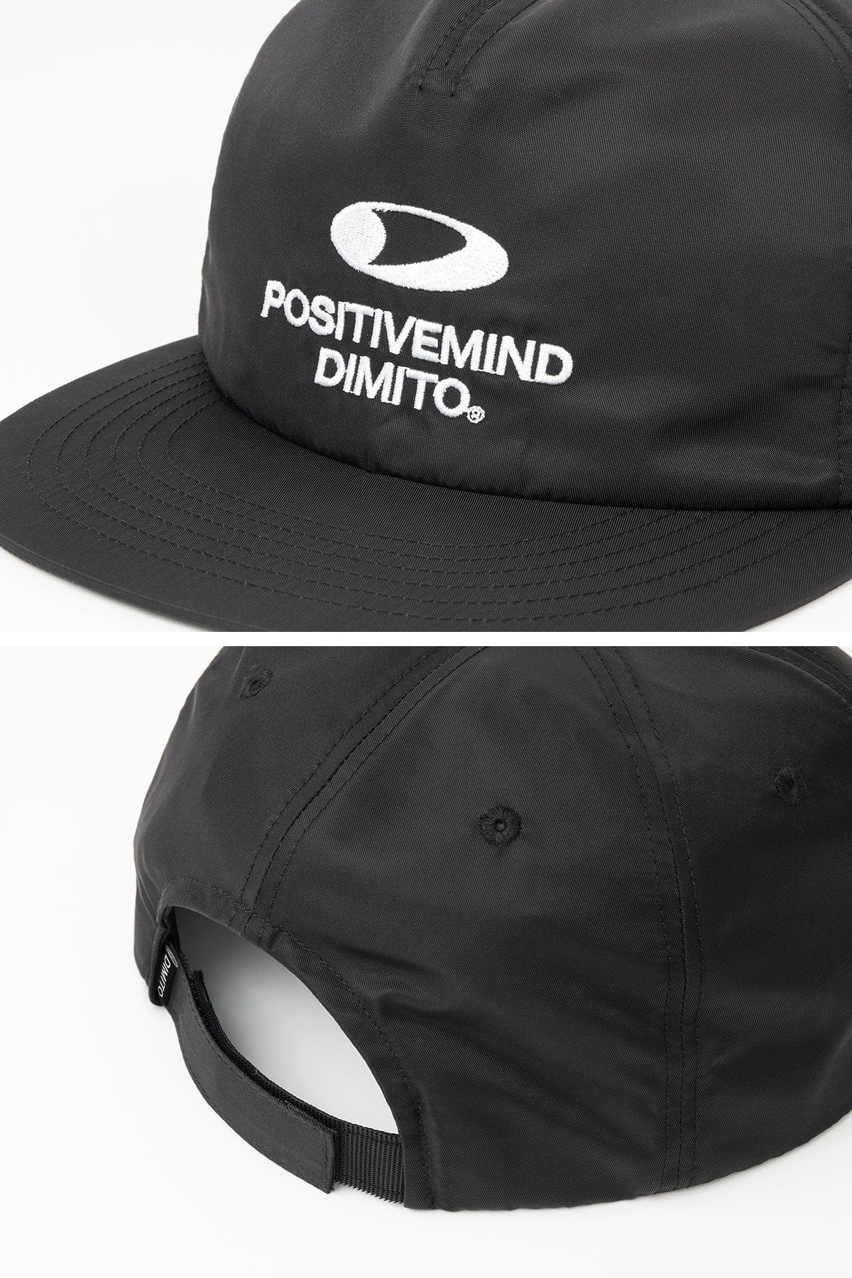 VERT ONE-SIZE CIRCLE LOGO SATIN TRUCKER CAP BLACK