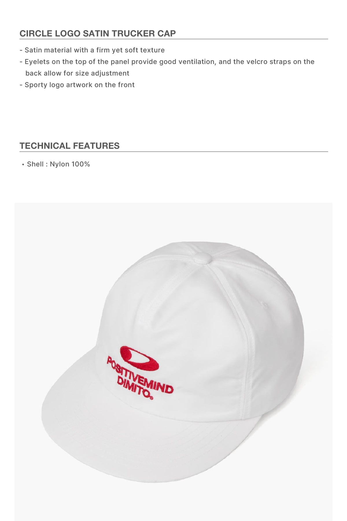 VERT ONE-SIZE CIRCLE LOGO SATIN TRUCKER CAP OFF WHITE