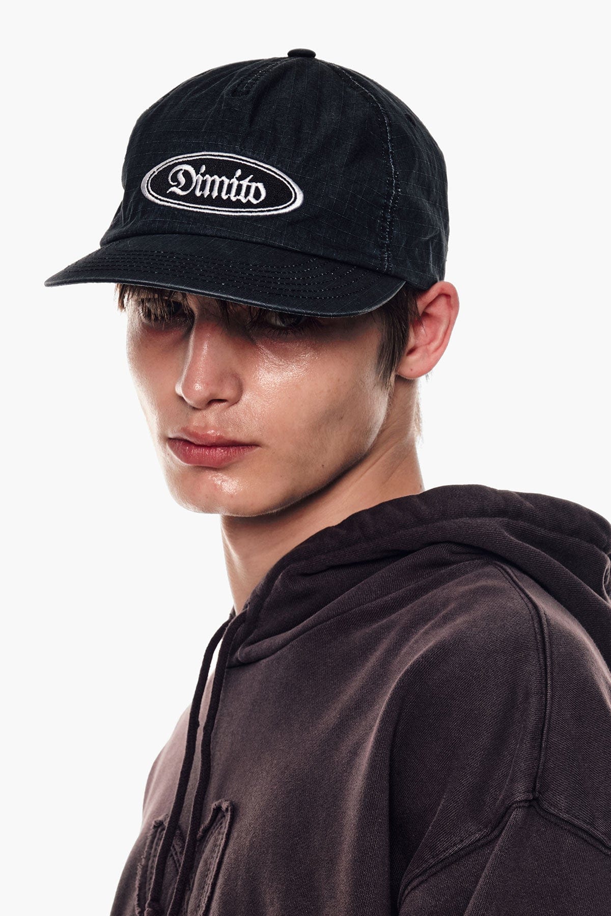 VERT ONE-SIZE DMT WASHED COTTON RIP TRUCKER CAP WASHED BLACK