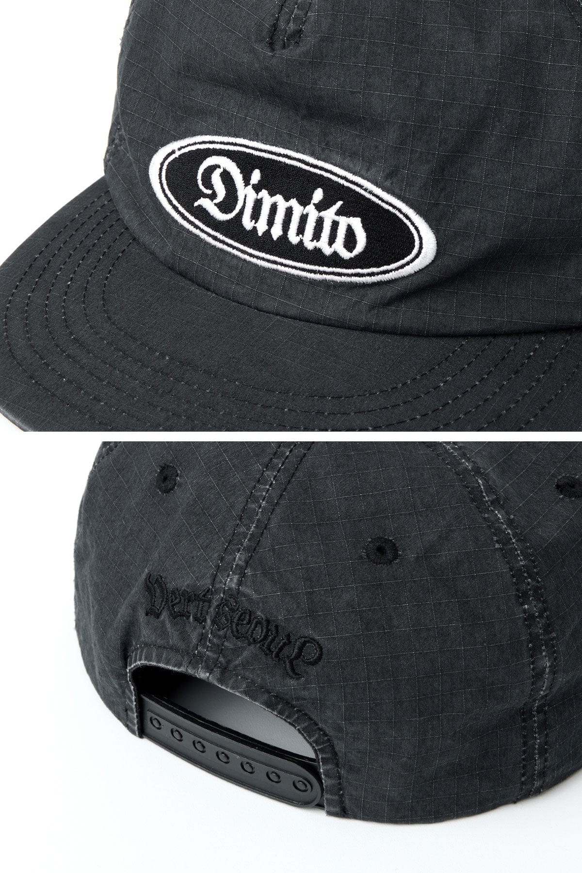 VERT ONE-SIZE DMT WASHED COTTON RIP TRUCKER CAP WASHED BLACK