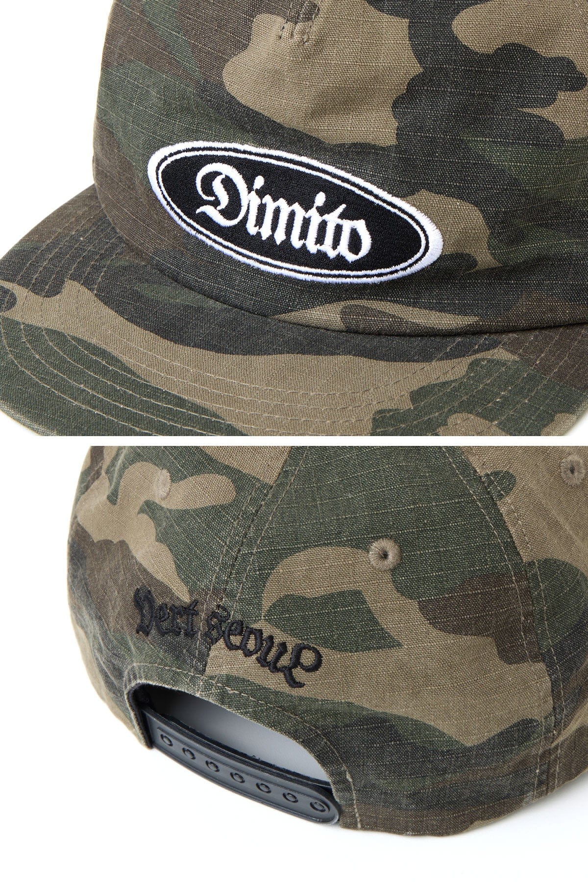 VERT ONE-SIZE DMT WASHED COTTON RIP TRUCKER CAP WASHED CAMO